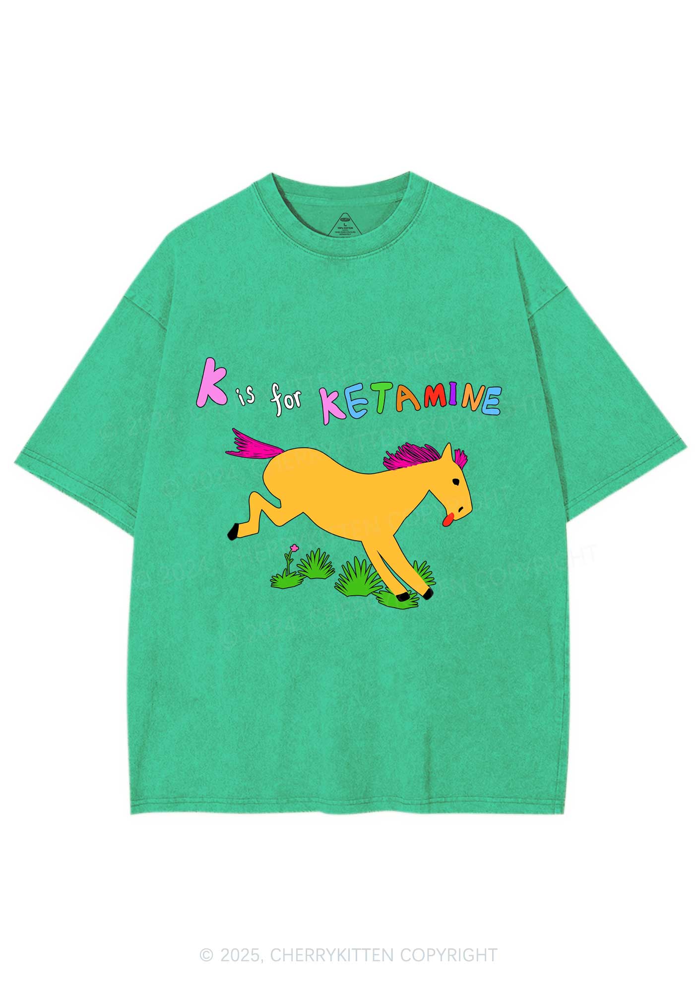 K Is For Pony Y2K Washed Tee Cherrykitten - Image 6