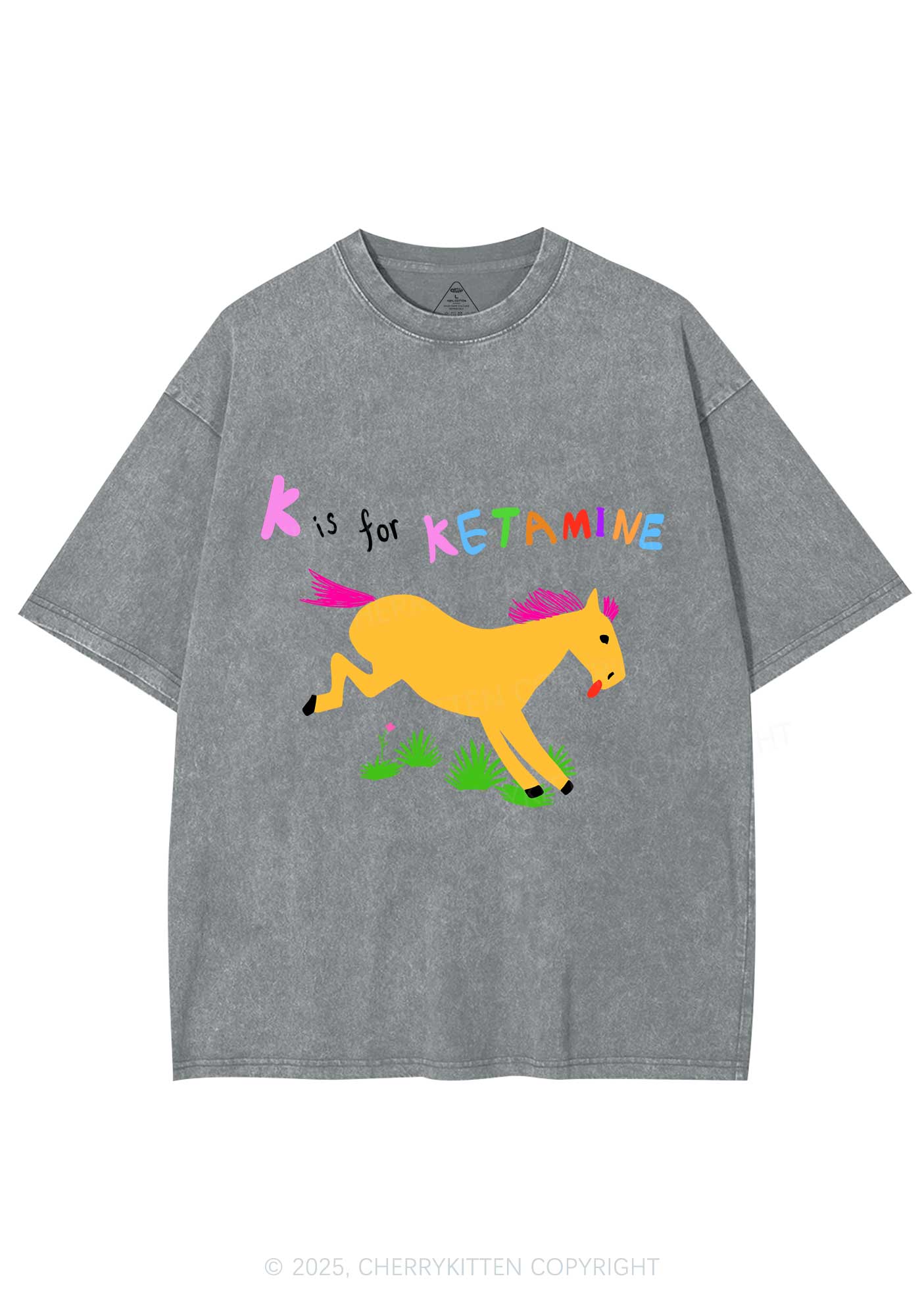 K Is For Pony Y2K Washed Tee Cherrykitten - Image 8