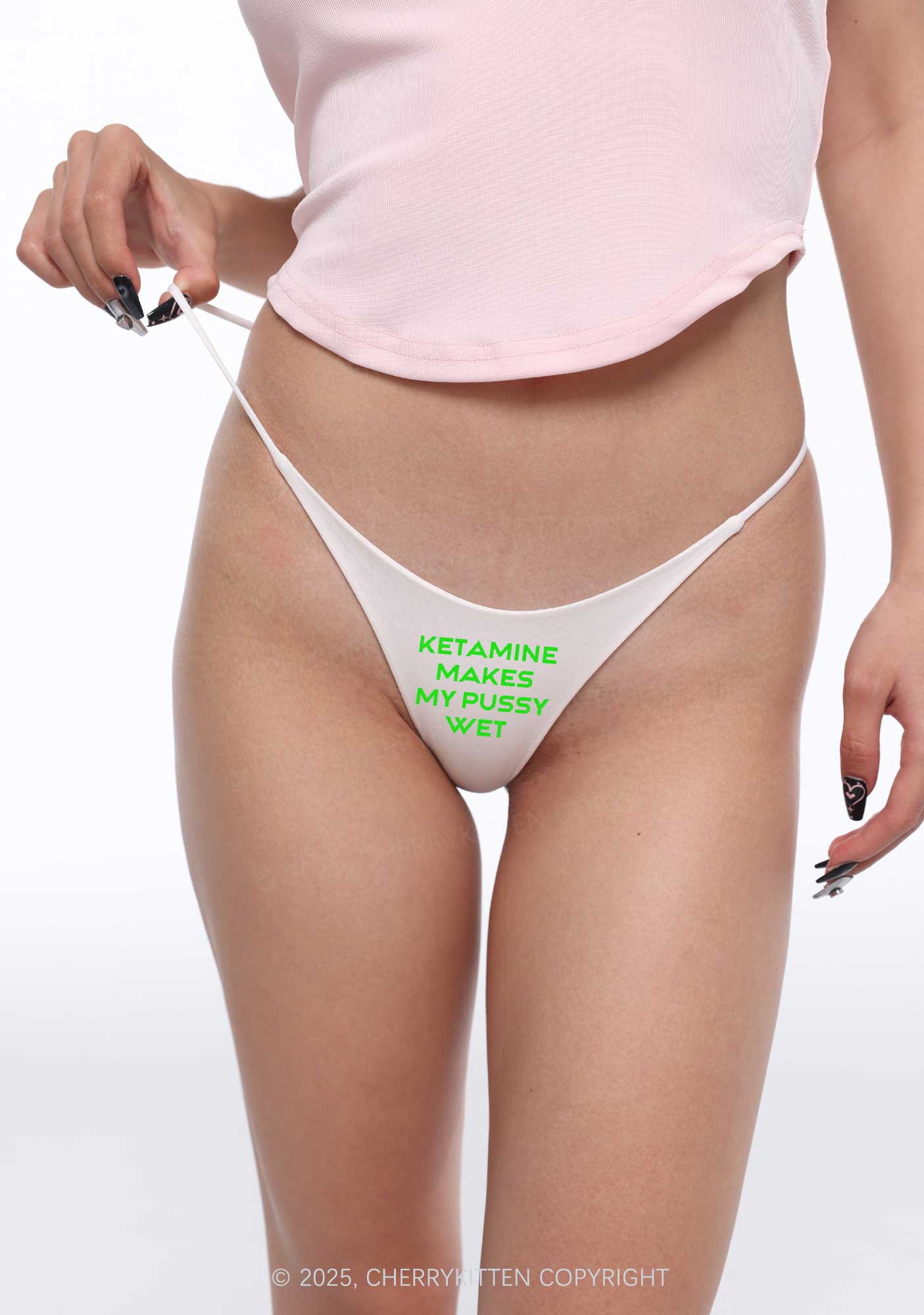 K Makes My Puxxy Wet Y2K Bikini String Thong Cherrykitten - Image 2