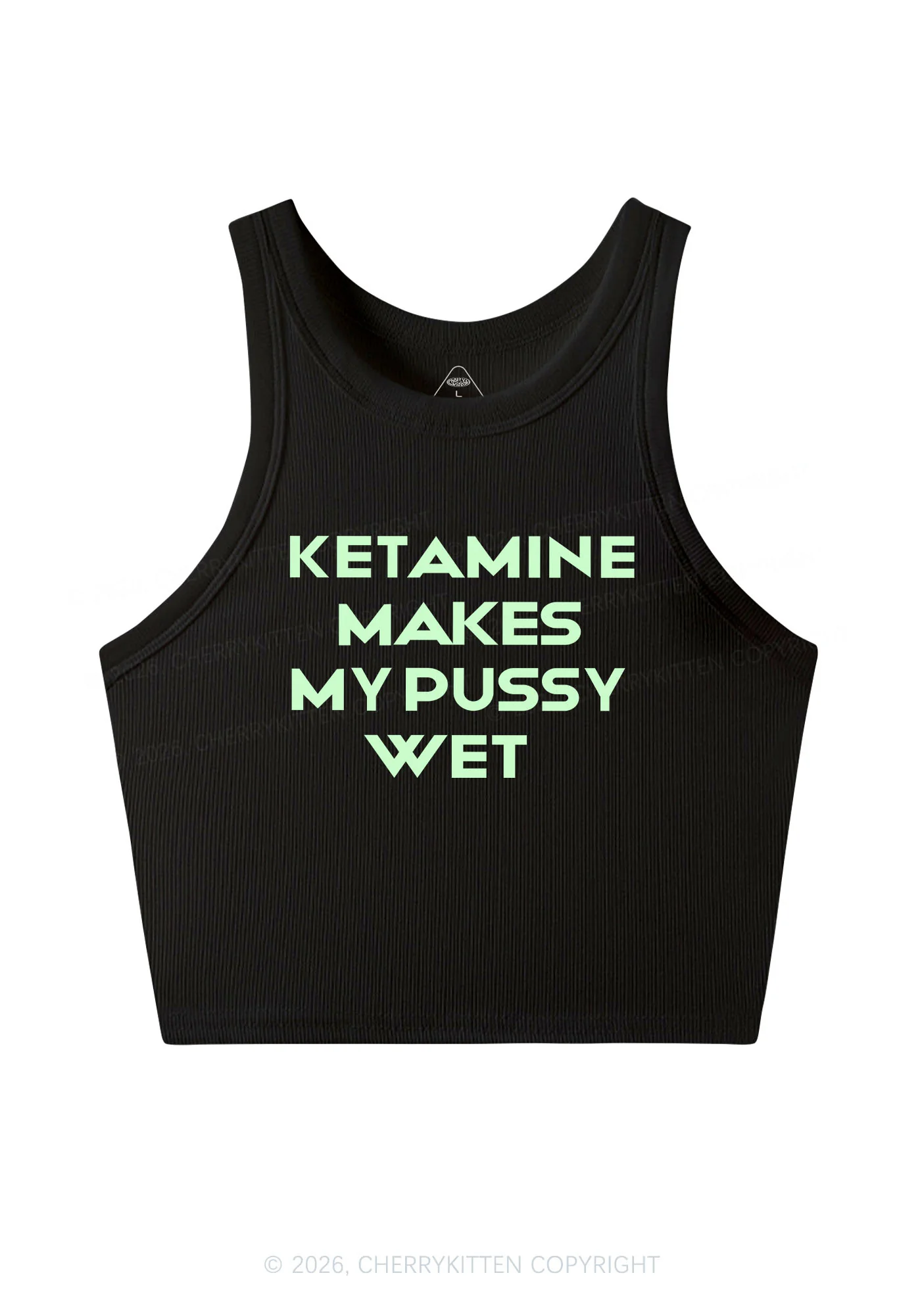 K Makes My Puxxy Wet Y2K Crop Tank Top Cherrykitten - Image 3