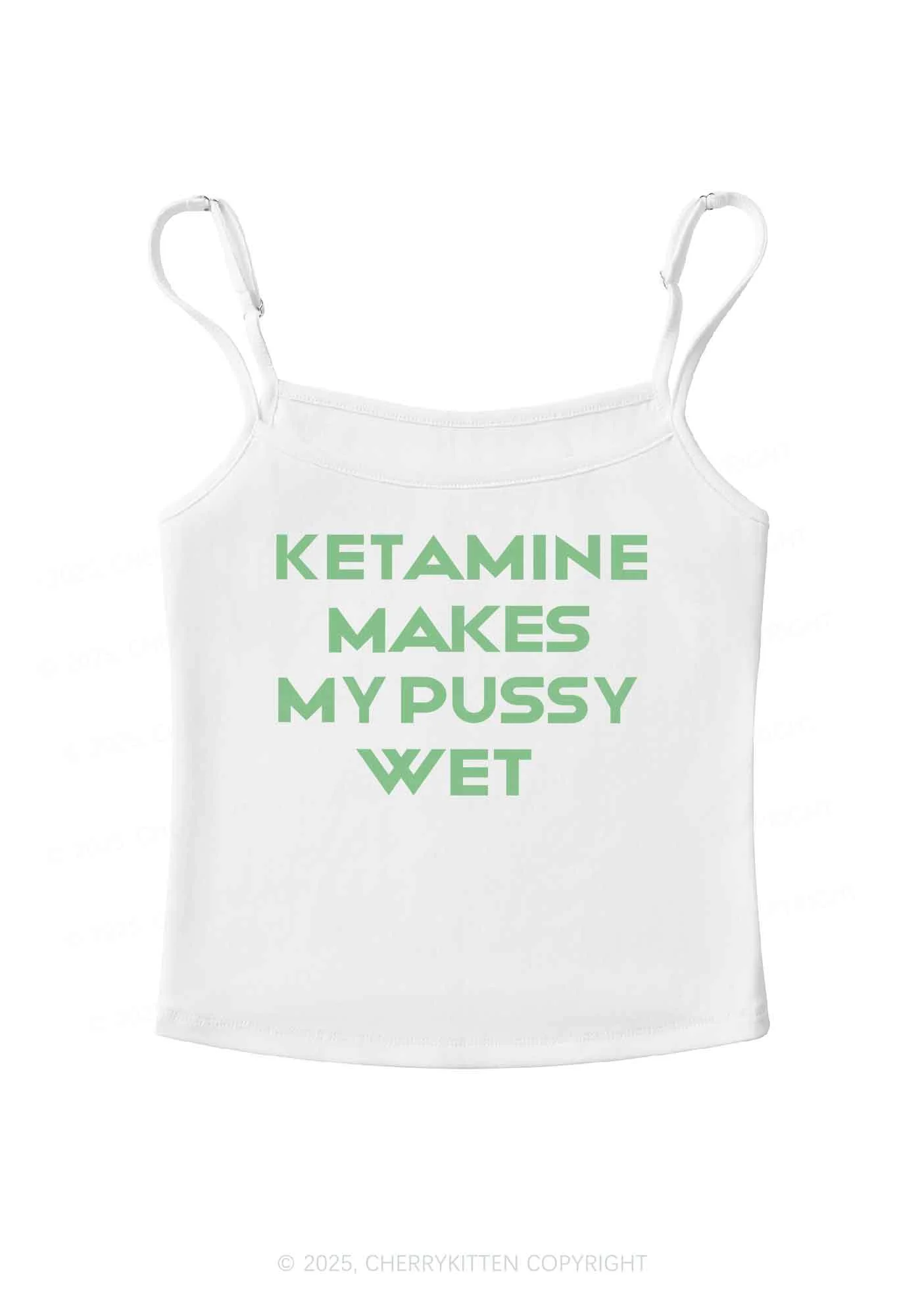 K Makes My Puxxy Wet Y2K Spaghetti Strap Cami Cherrykitten - Image 3