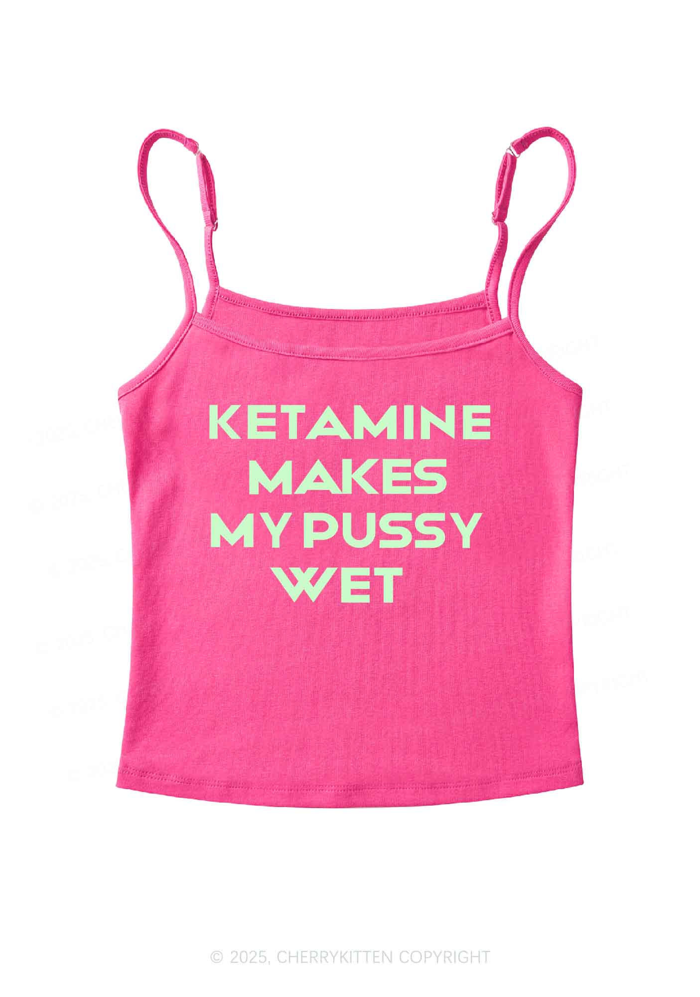K Makes My Puxxy Wet Y2K Spaghetti Strap Cami Cherrykitten - Image 4
