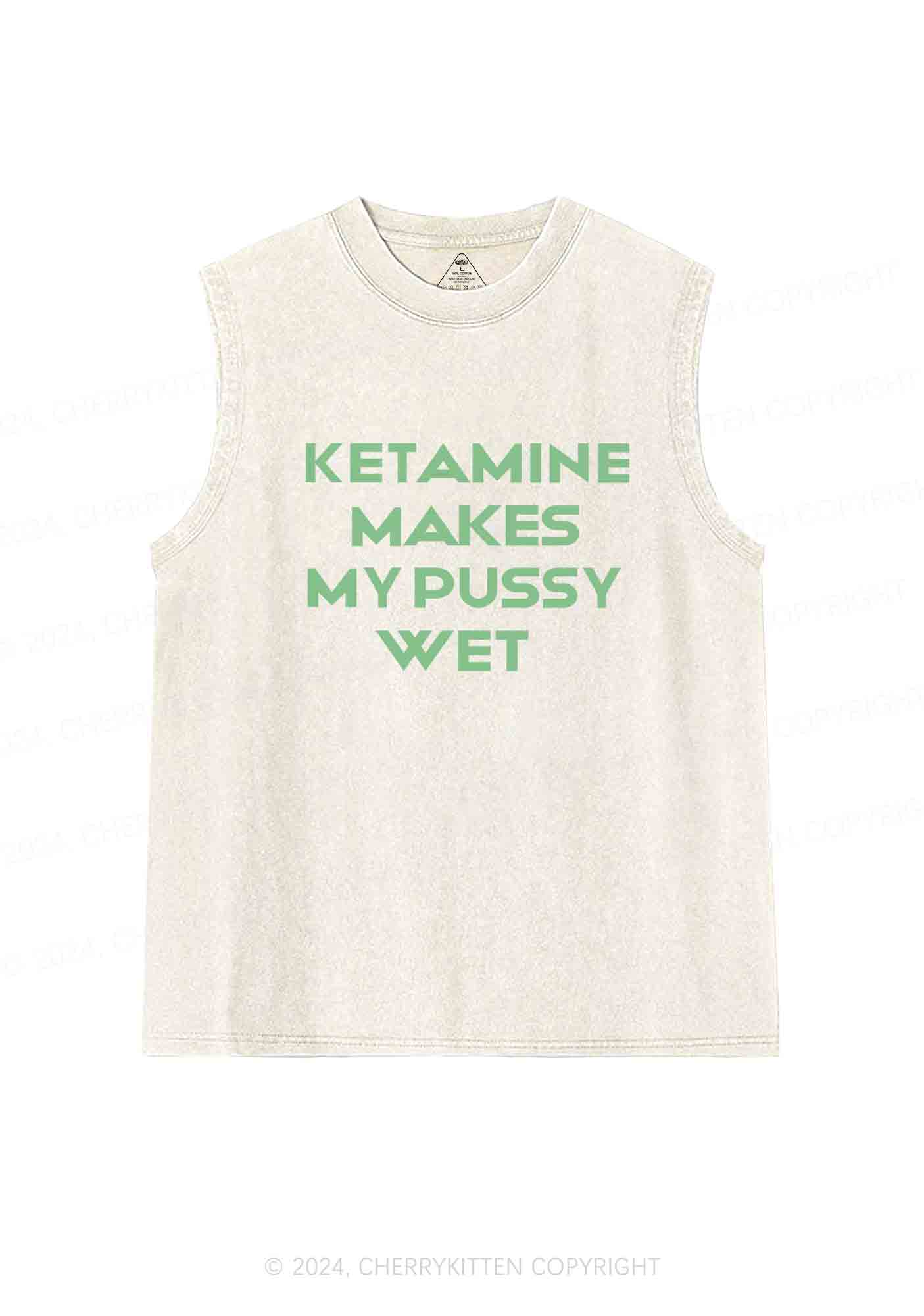 K Makes My Puxxy Wet Y2K Washed Tank Cherrykitten - Image 3