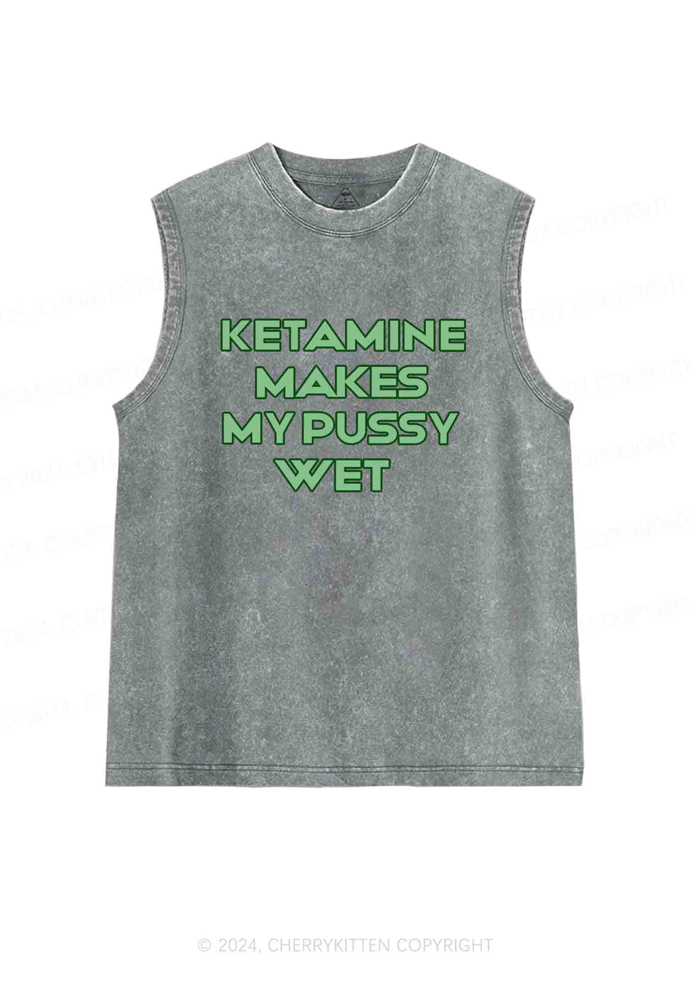 K Makes My Puxxy Wet Y2K Washed Tank Cherrykitten - Image 5