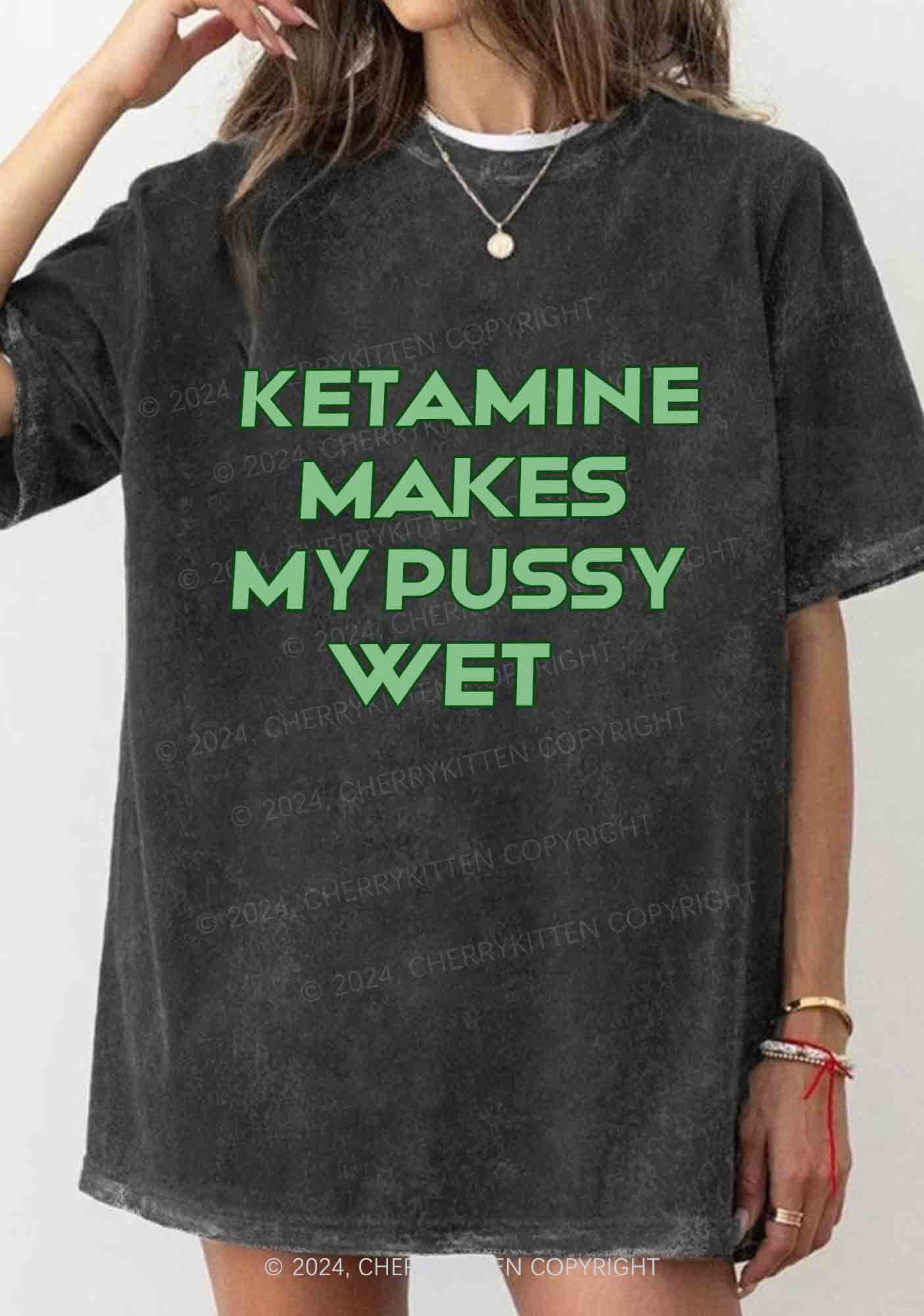 K Makes My Puxxy Wet Y2K Washed Tee Cherrykitten - Image 2