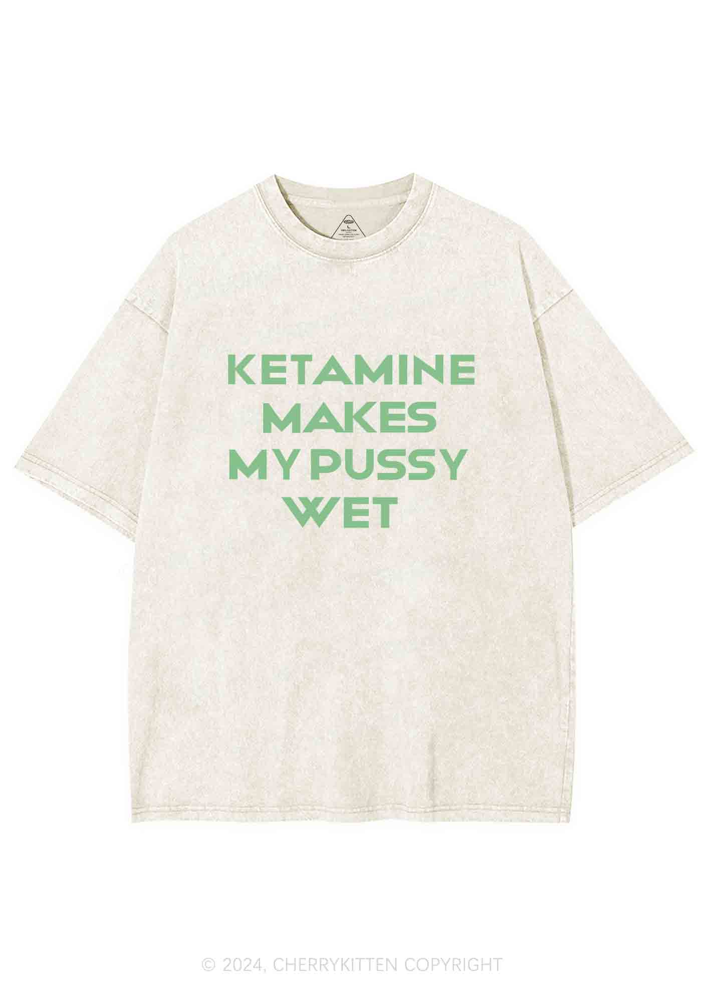 K Makes My Puxxy Wet Y2K Washed Tee Cherrykitten - Image 3