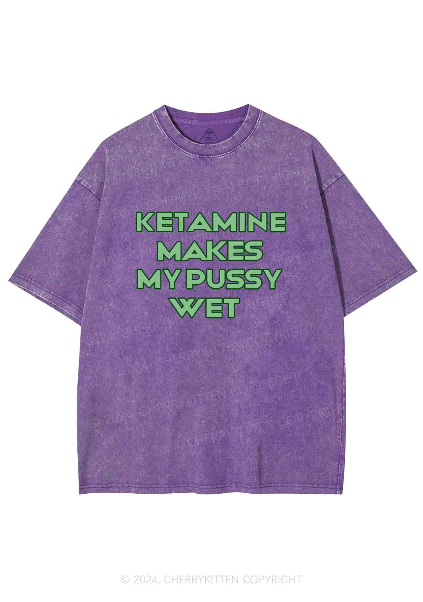 K Makes My Puxxy Wet Y2K Washed Tee Cherrykitten - Image 5