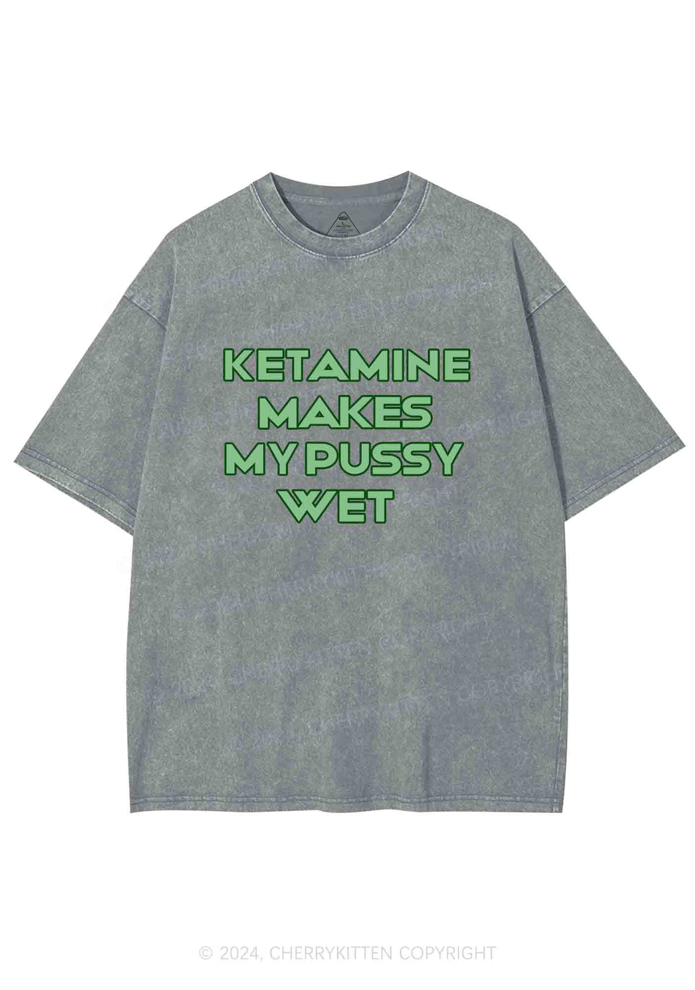 K Makes My Puxxy Wet Y2K Washed Tee Cherrykitten - Image 6