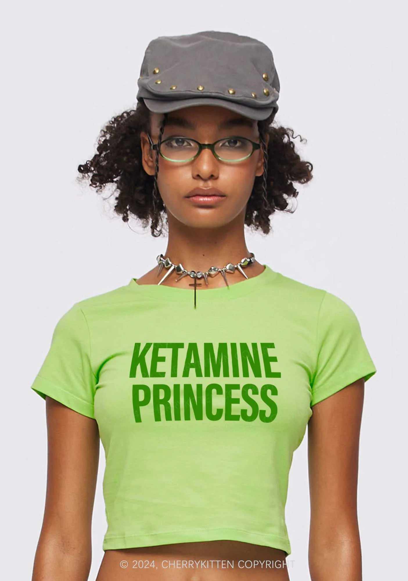 K Princess Y2K Baby Tee Cherrykitten - Image 2