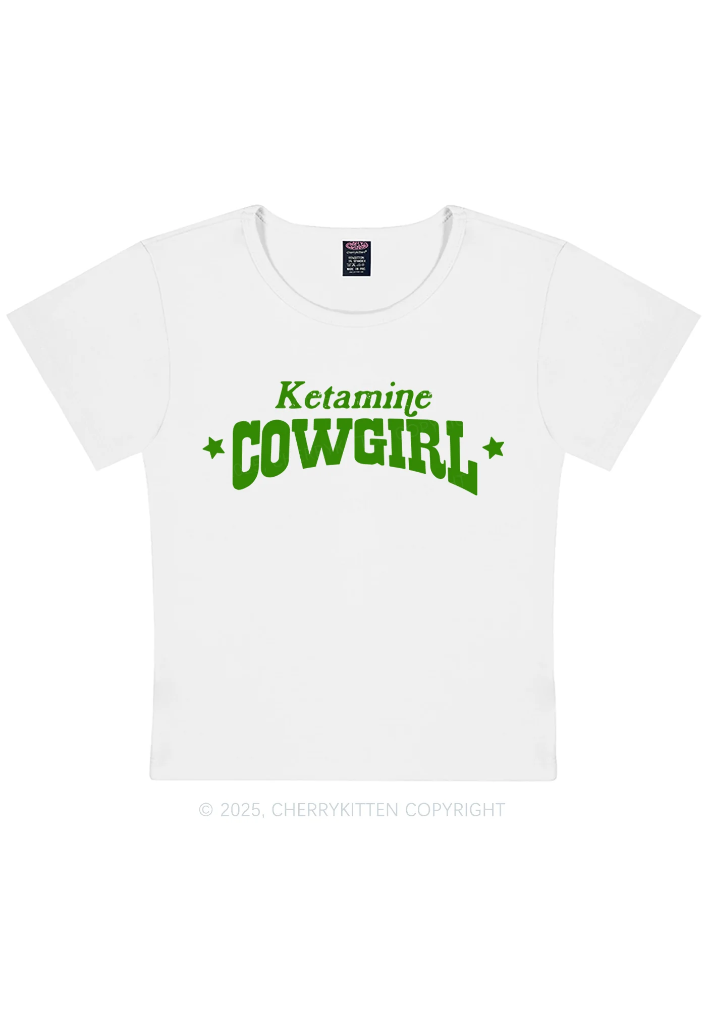 K Star Cowgirl Y2K Baby Tee Cherrykitten - Image 3
