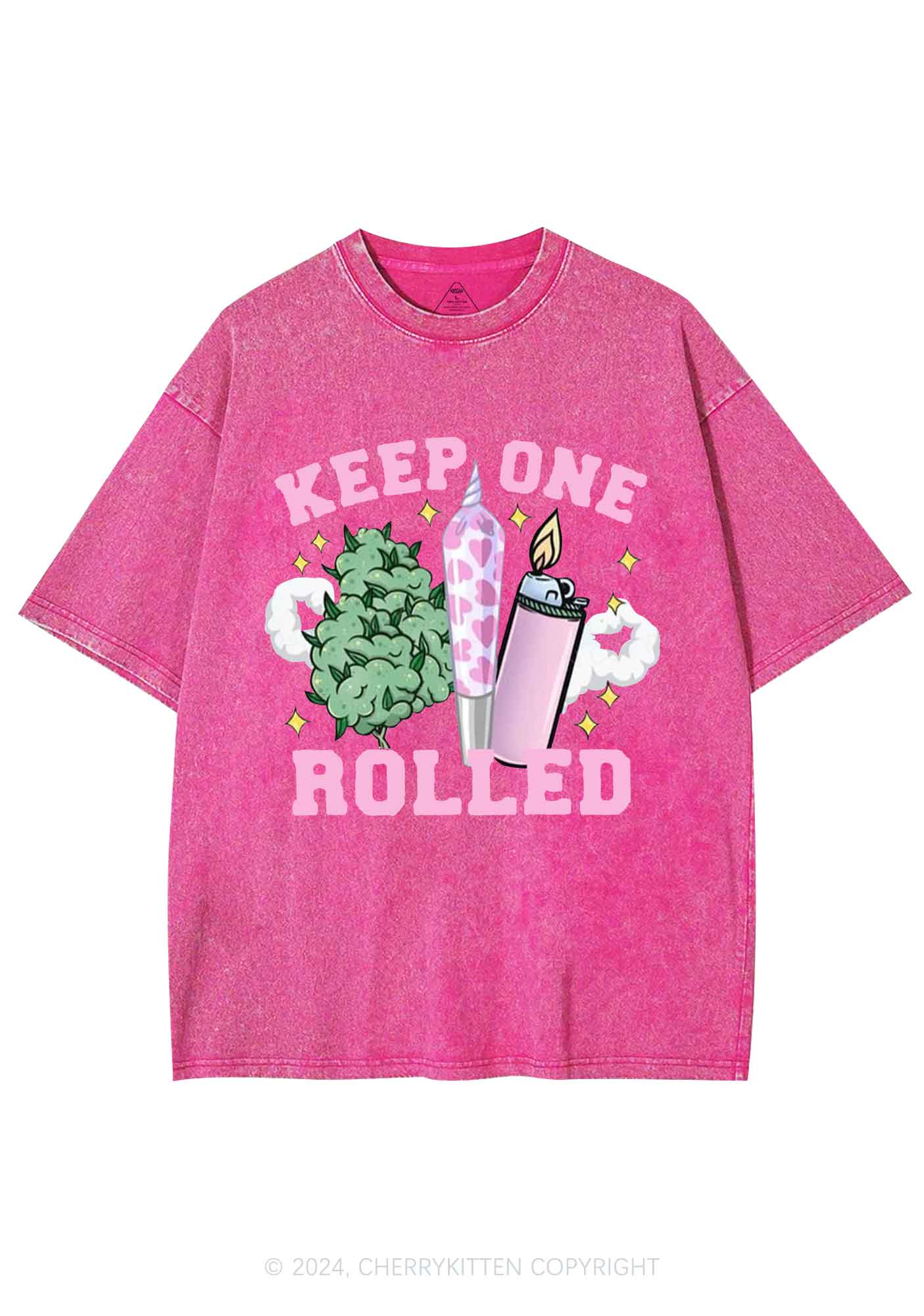 Keep One Rolled Y2K Washed Tee Cherrykitten - Image 4