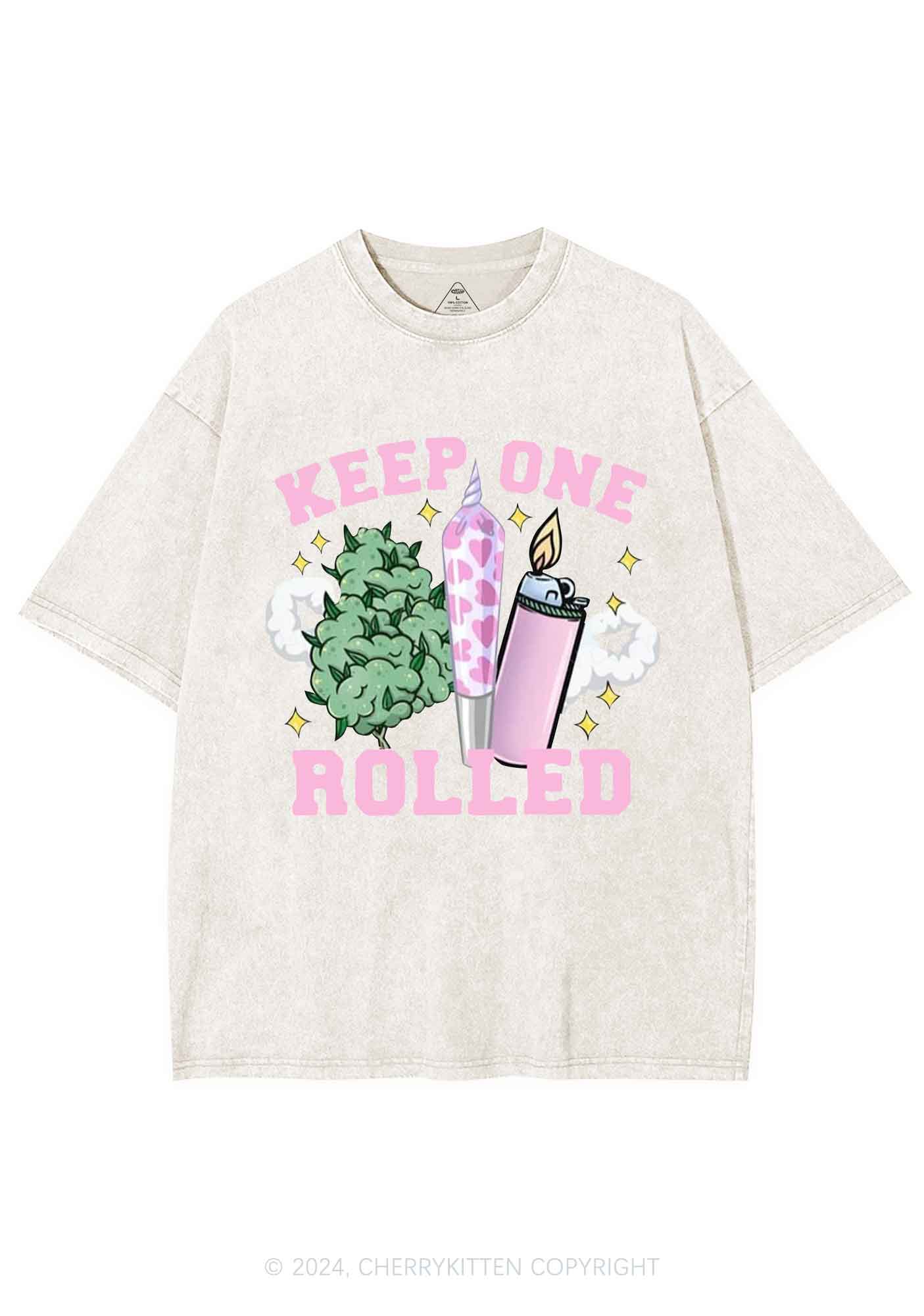 Keep One Rolled Y2K Washed Tee Cherrykitten - Image 6