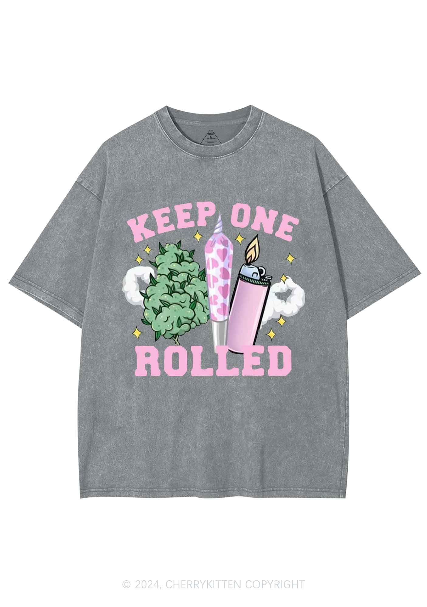 Keep One Rolled Y2K Washed Tee Cherrykitten - Image 7
