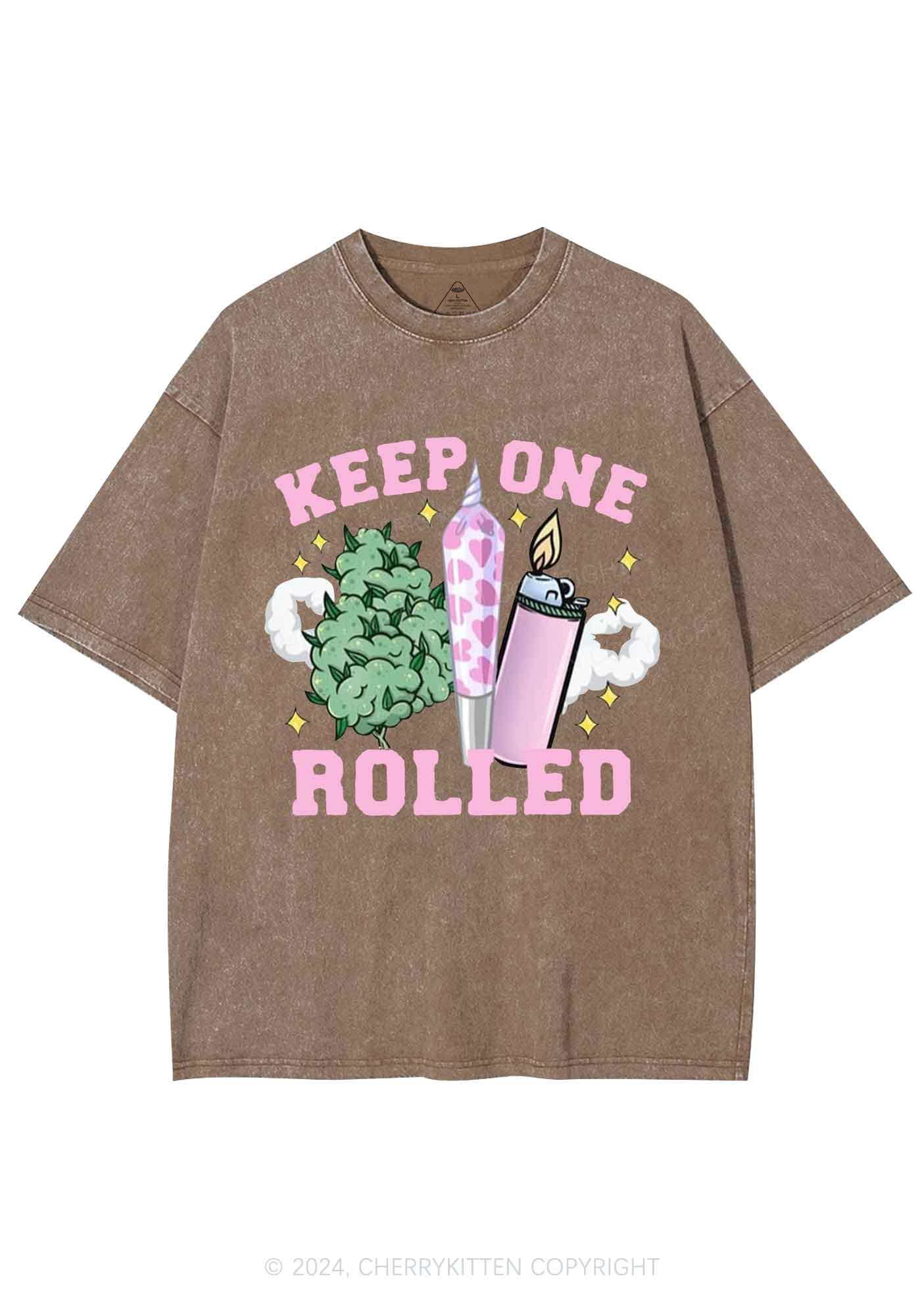 Keep One Rolled Y2K Washed Tee Cherrykitten - Image 8