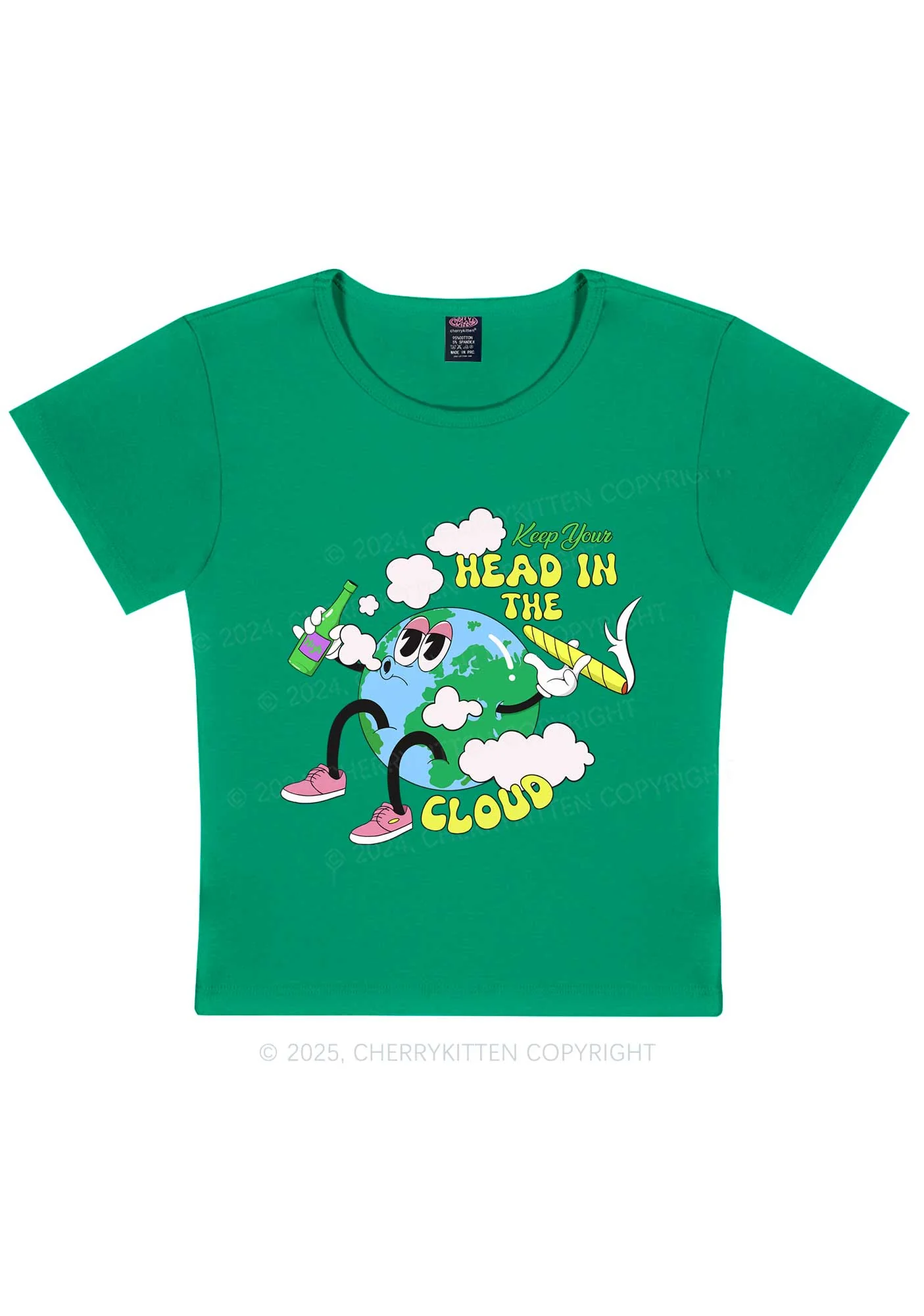 Keep Your Head In Cloud Y2K Baby Tee Cherrykitten - Image 10