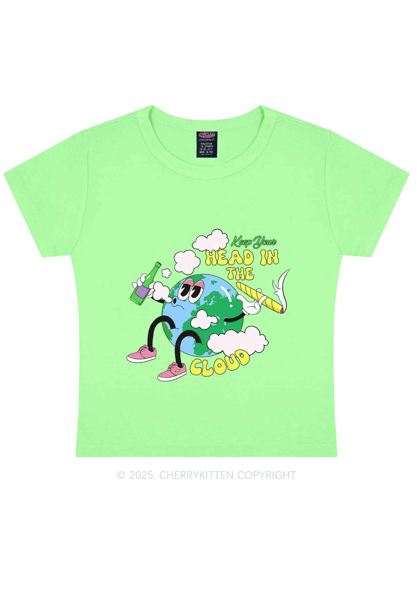 Keep Your Head In Cloud Y2K Baby Tee Cherrykitten - Image 12