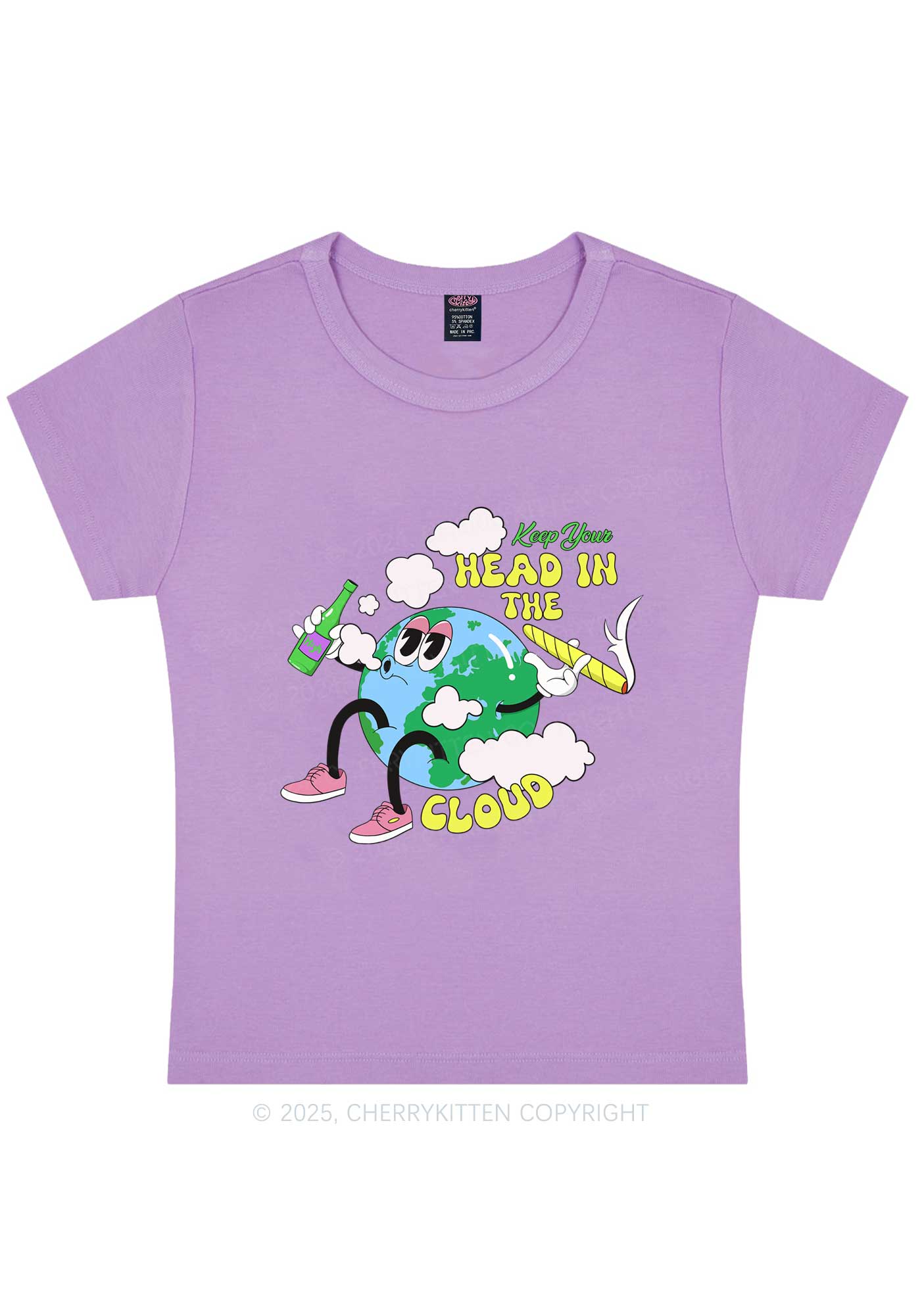 Keep Your Head In Cloud Y2K Baby Tee Cherrykitten - Image 6
