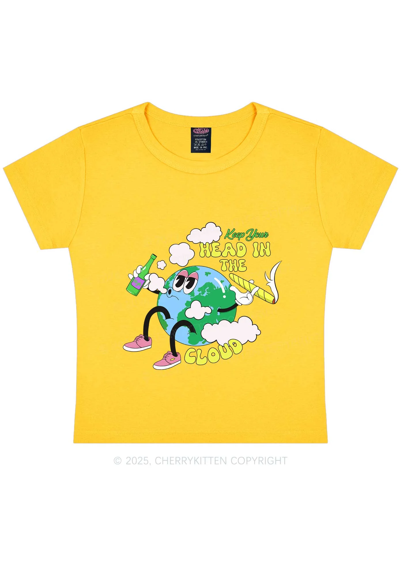 Keep Your Head In Cloud Y2K Baby Tee Cherrykitten - Image 7
