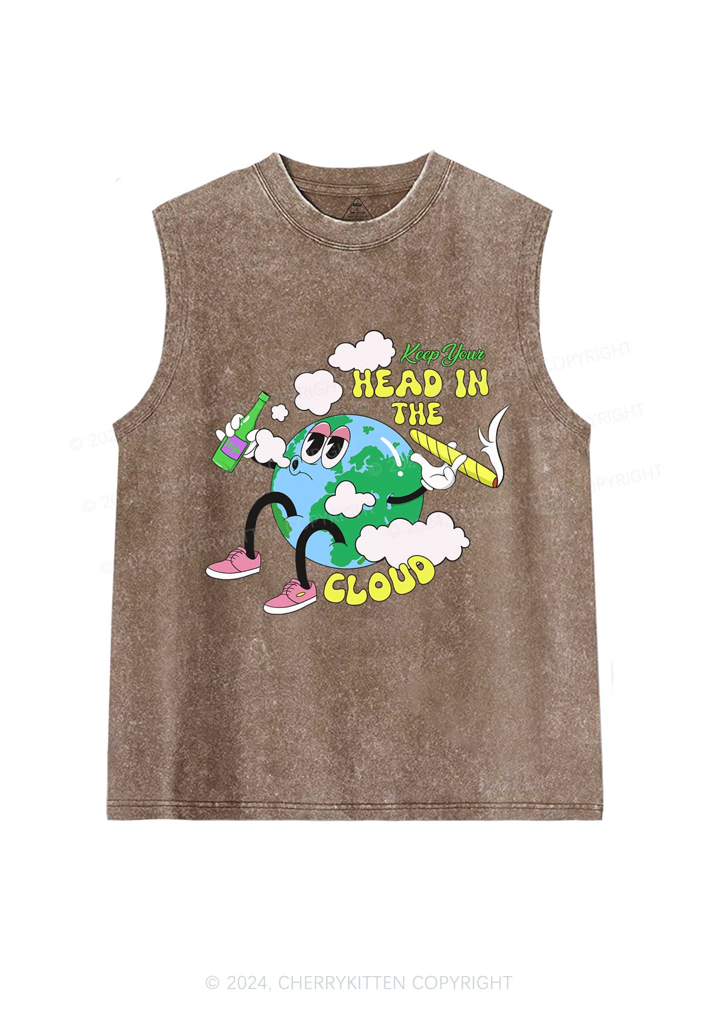 Keep Your Head In Cloud Y2K Washed Tank Cherrykitten - Image 5