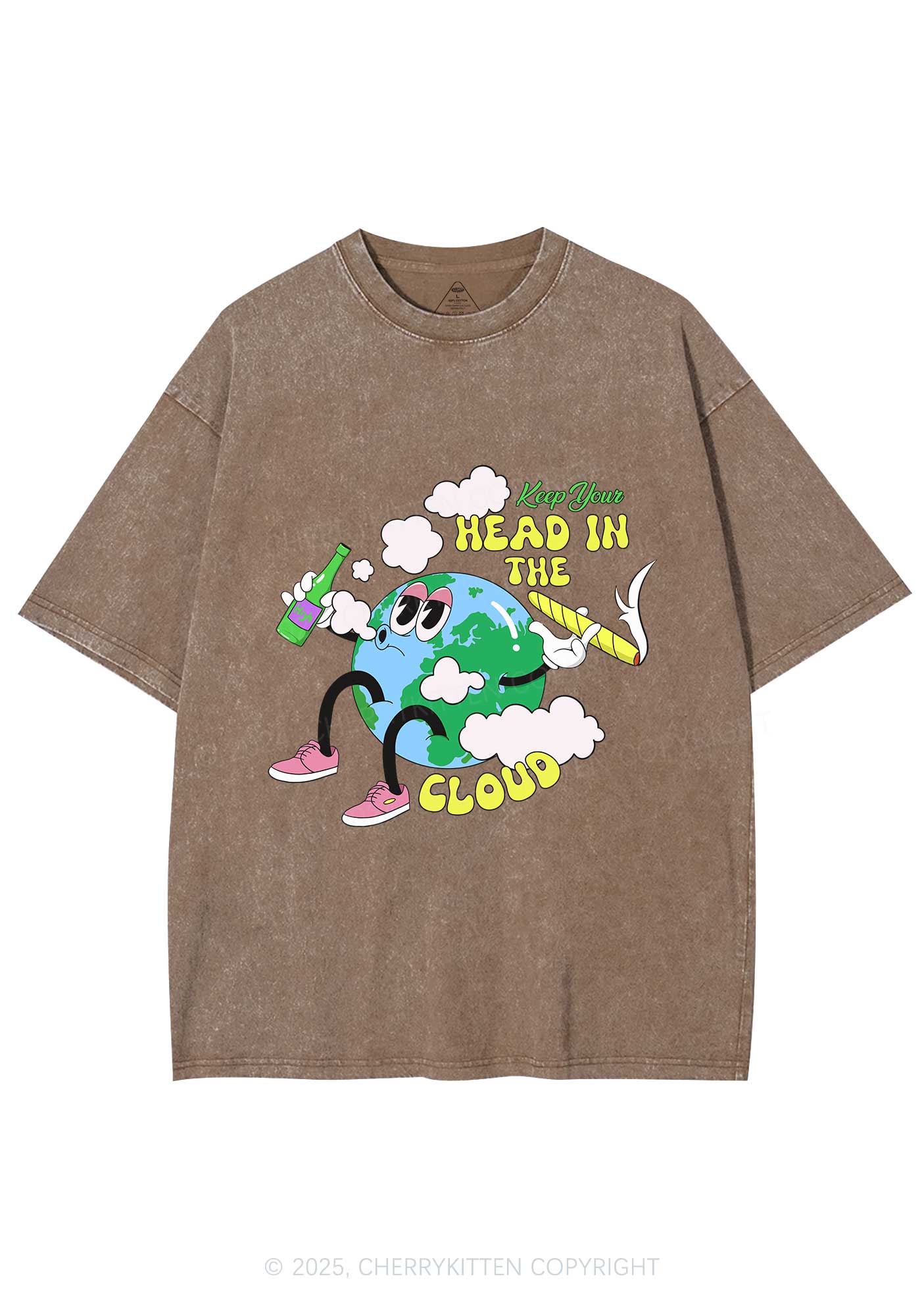 Keep Your Head In Cloud Y2K Washed Tee Cherrykitten - Image 7
