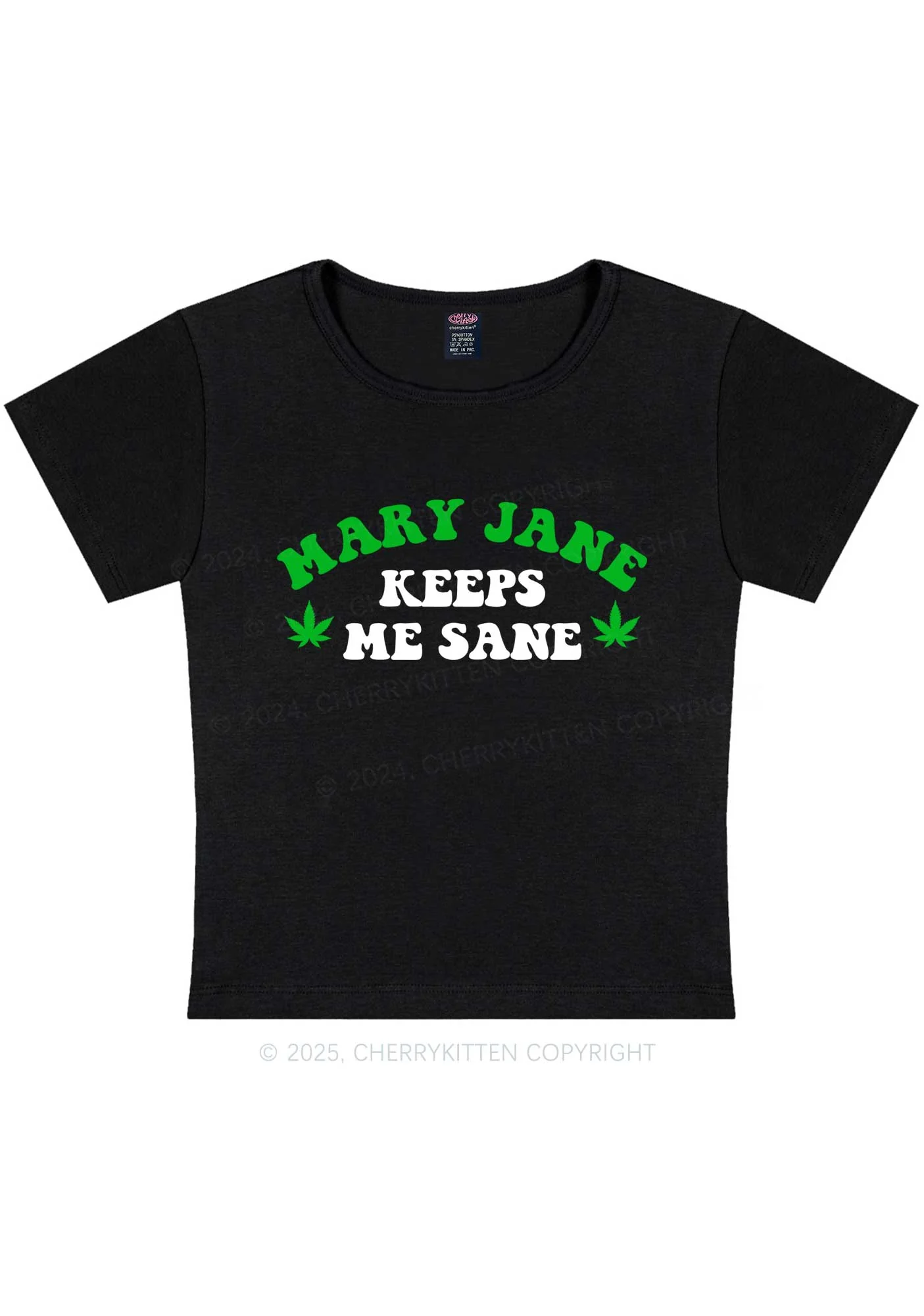 Keeps Me Sane Y2K Baby Tee Cherrykitten - Image 3