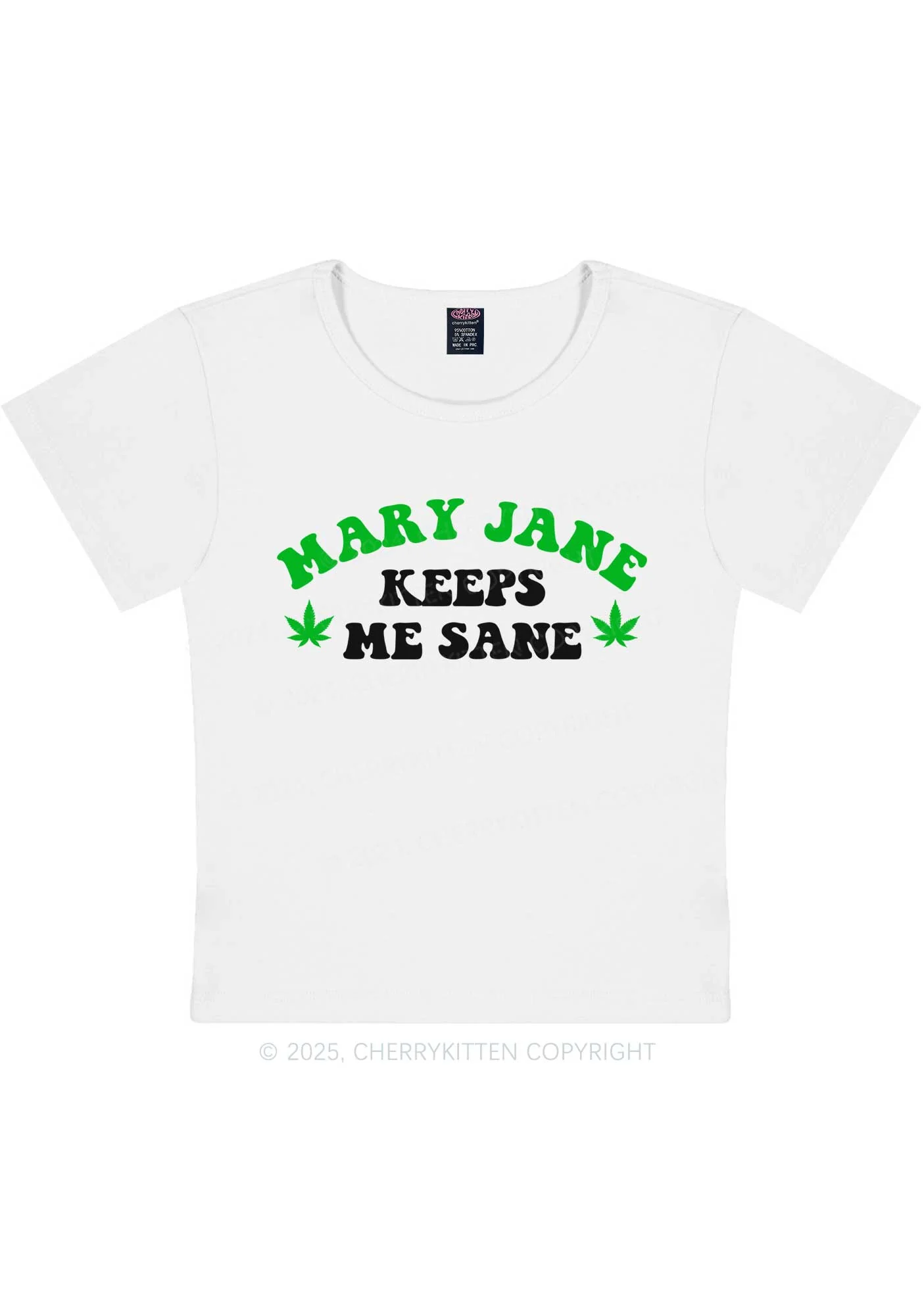 Keeps Me Sane Y2K Baby Tee Cherrykitten - Image 4