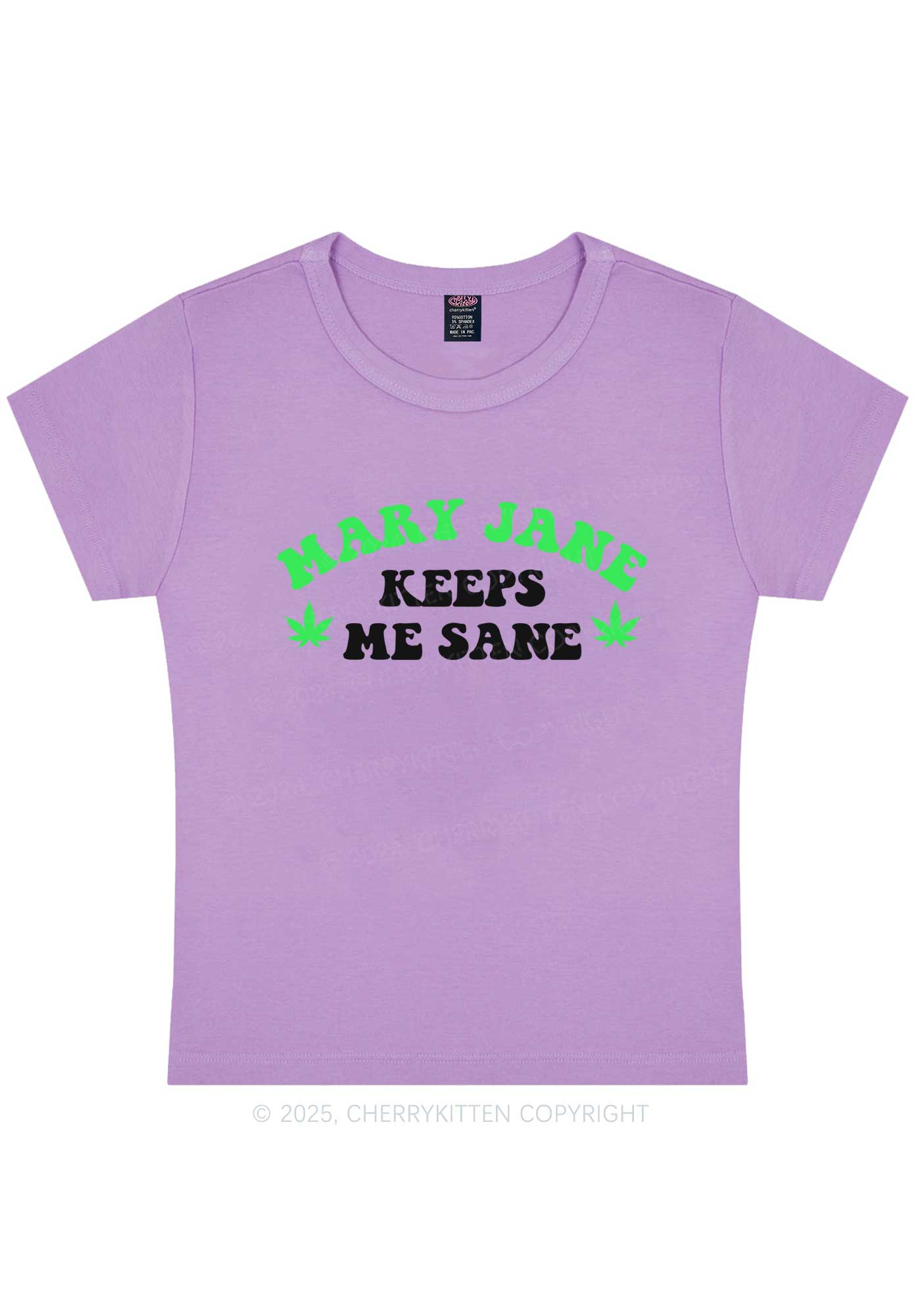 Keeps Me Sane Y2K Baby Tee Cherrykitten - Image 5