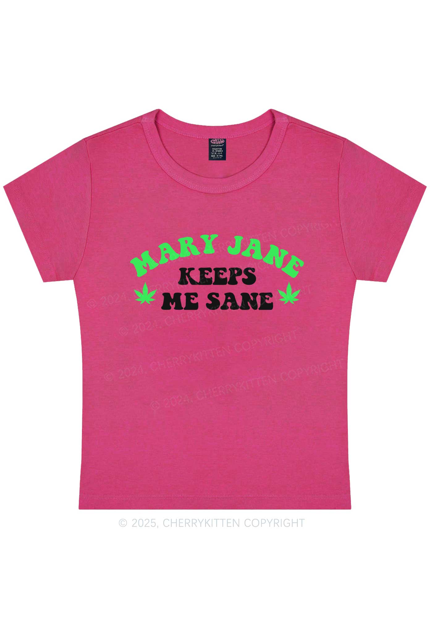 Keeps Me Sane Y2K Baby Tee Cherrykitten - Image 6