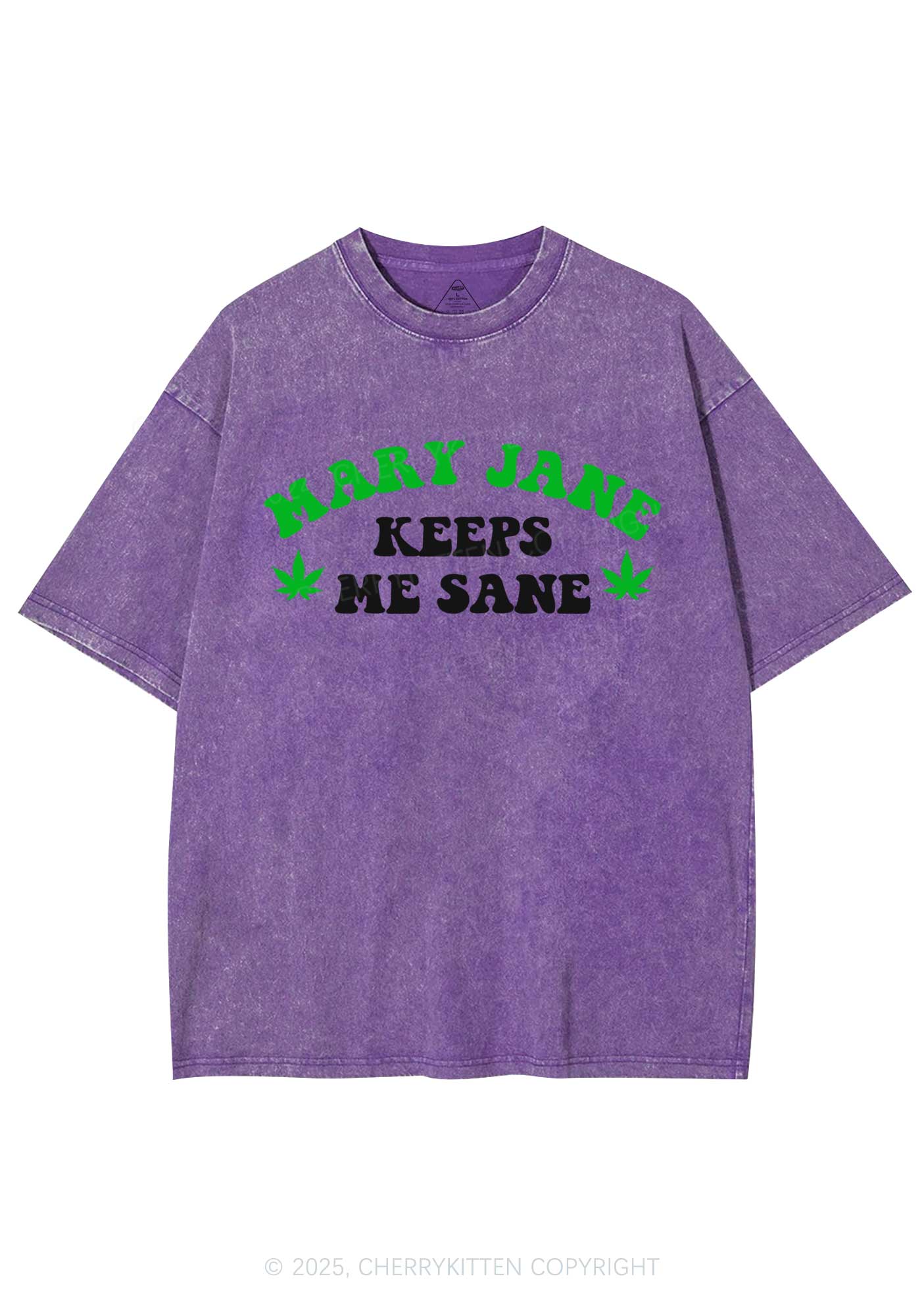 Keeps Me Sane Y2K Shirts Washed Tee Cherrykitten - Image 5