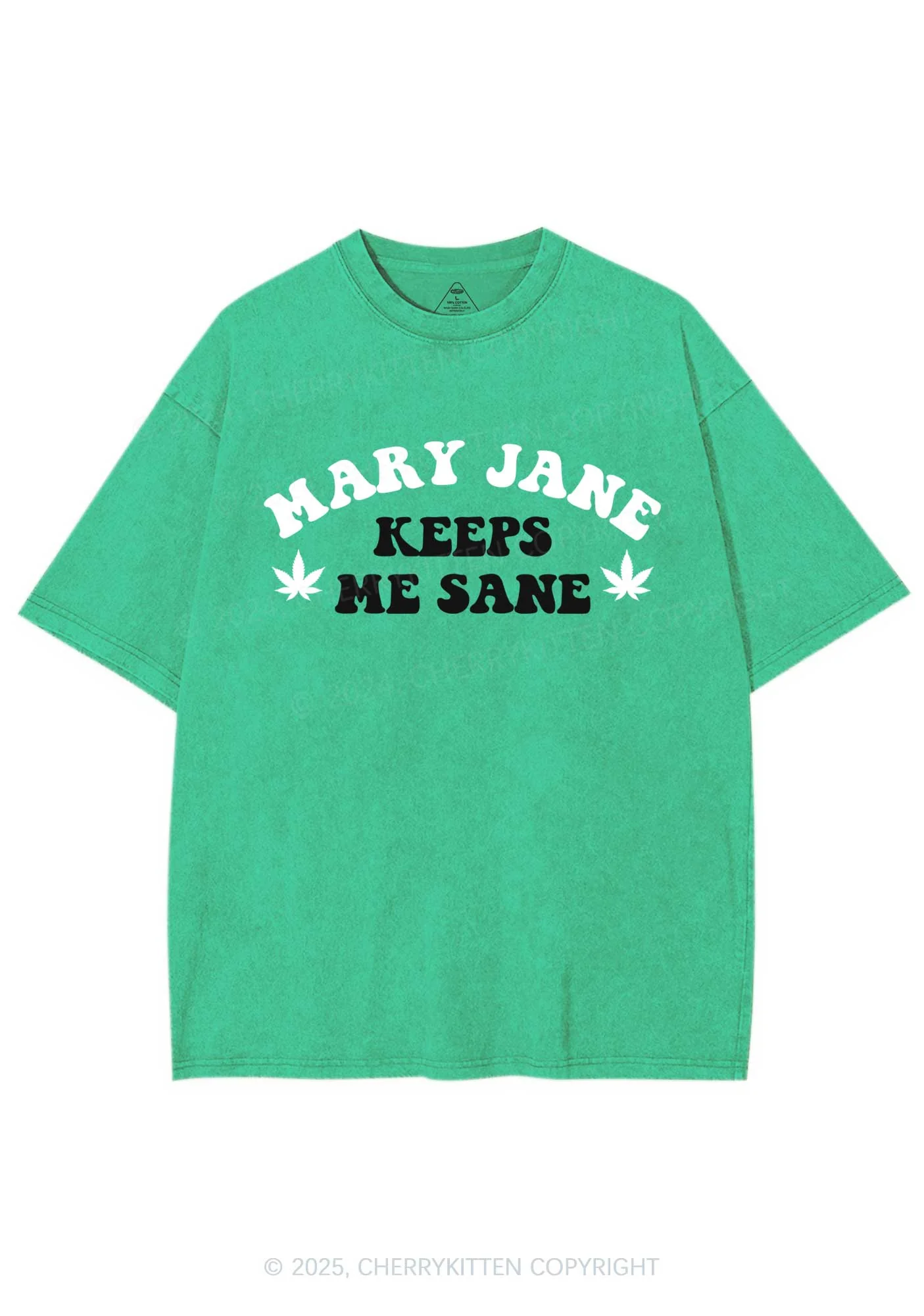 Keeps Me Sane Y2K Shirts Washed Tee Cherrykitten - Image 6