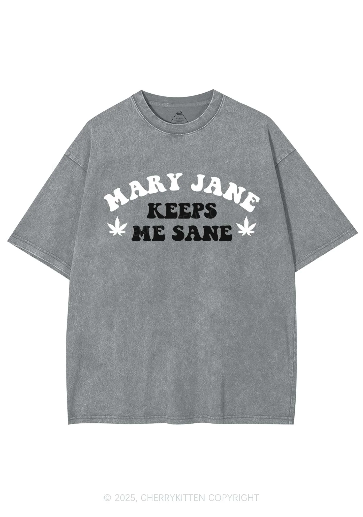 Keeps Me Sane Y2K Shirts Washed Tee Cherrykitten - Image 8