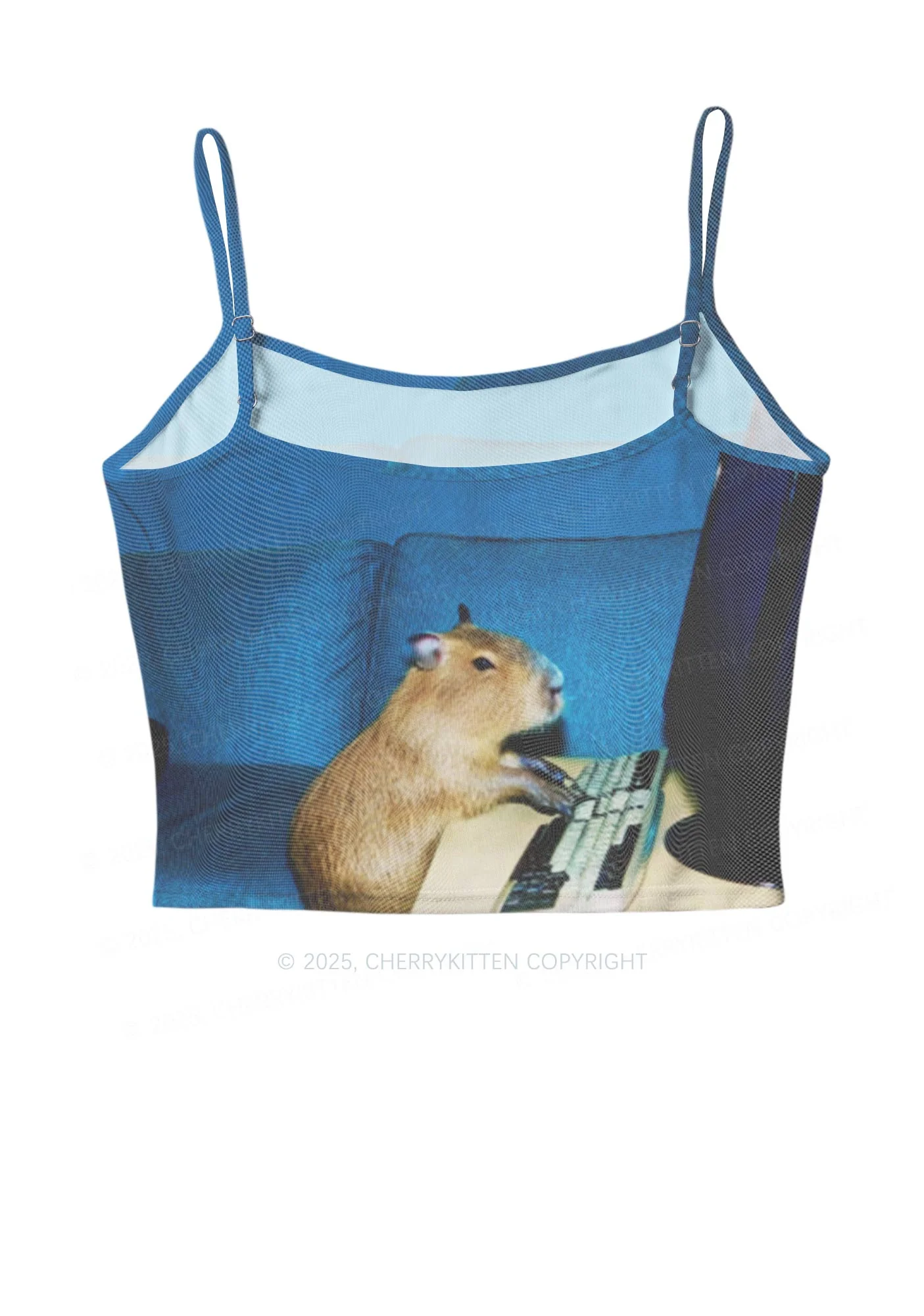 Keyboard Capybara Y2K Mesh Cami Tank Cherrykitten - Image 3
