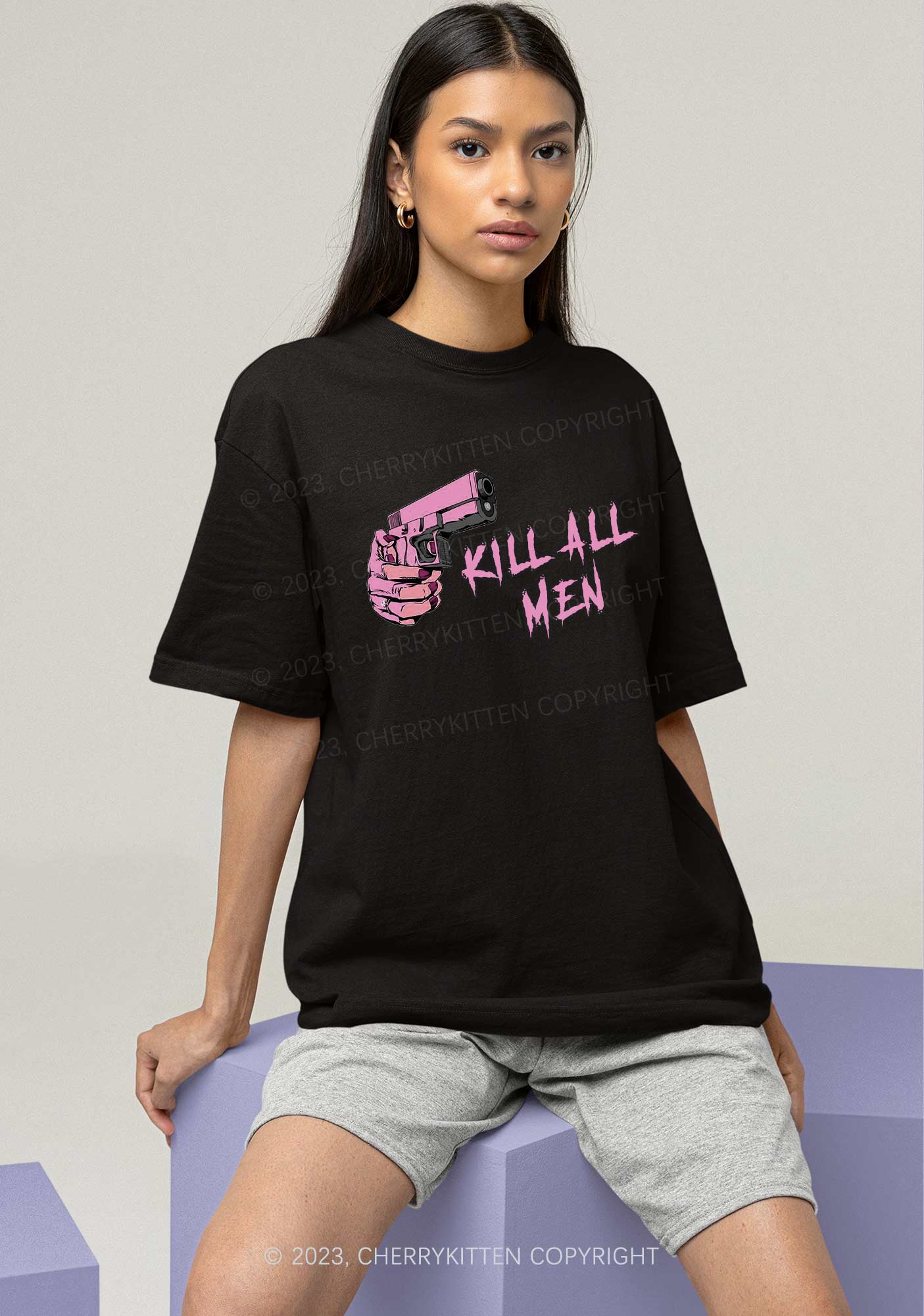 Kill All Men Y2K Chunky Shirt Cherrykitten - Image 2