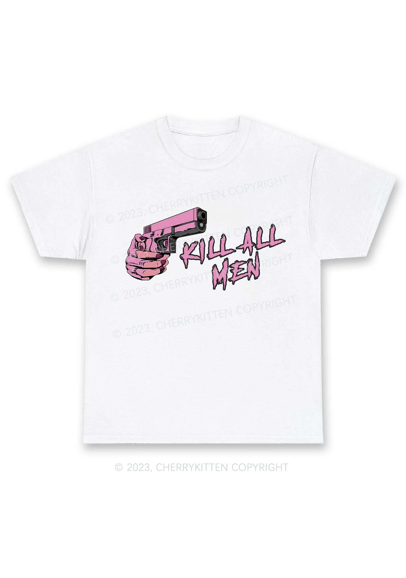 Kill All Men Y2K Chunky Shirt Cherrykitten - Image 3