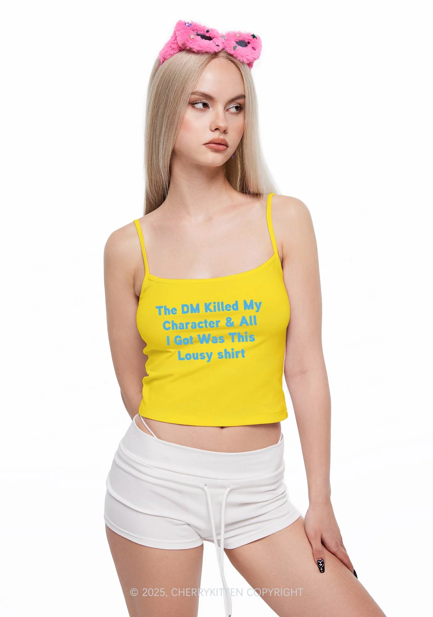 Killed Character I Got Lousy Y2K Spaghetti Strap Cami Cherrykitten - Image 2