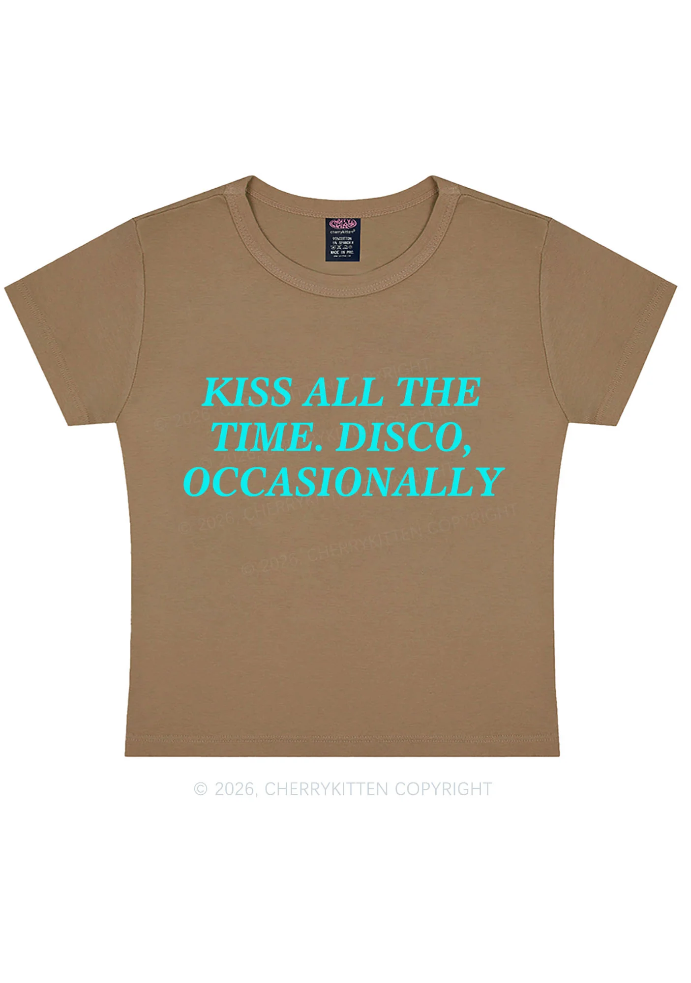 Kiss All The Time Y2K Baby Tee Cherrykitten - Image 10