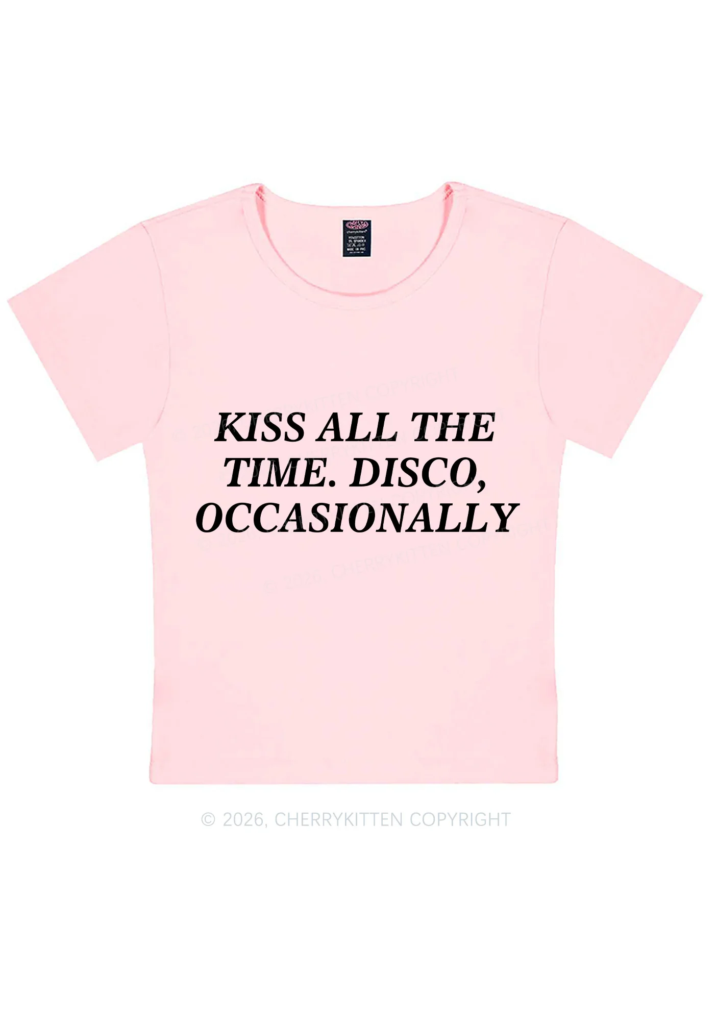 Kiss All The Time Y2K Baby Tee Cherrykitten - Image 11