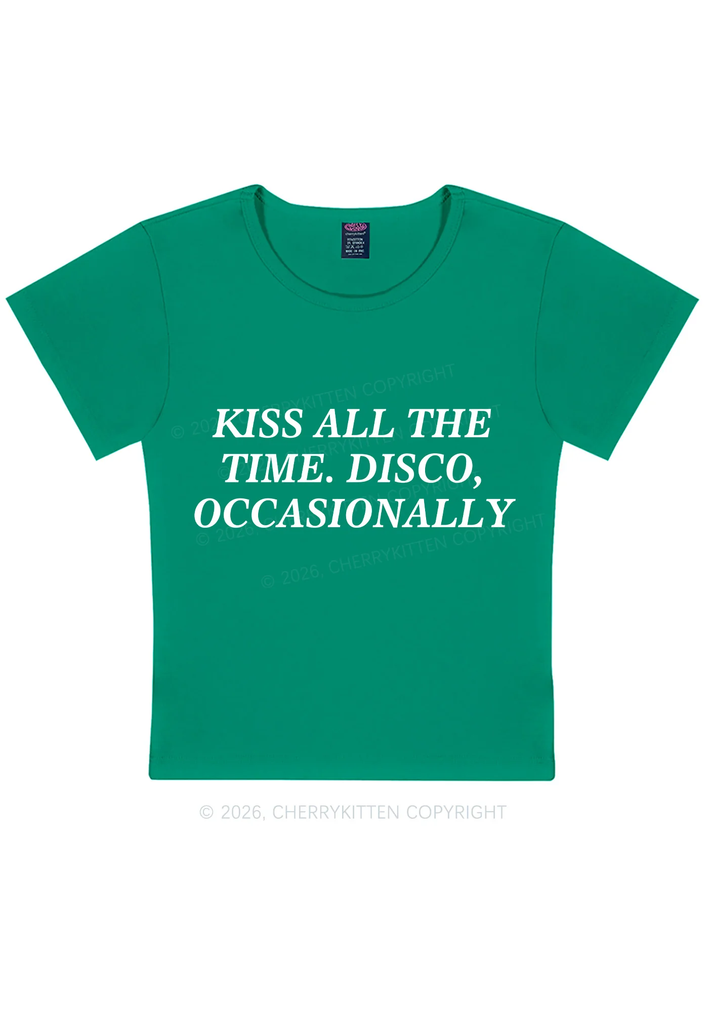 Kiss All The Time Y2K Baby Tee Cherrykitten - Image 12
