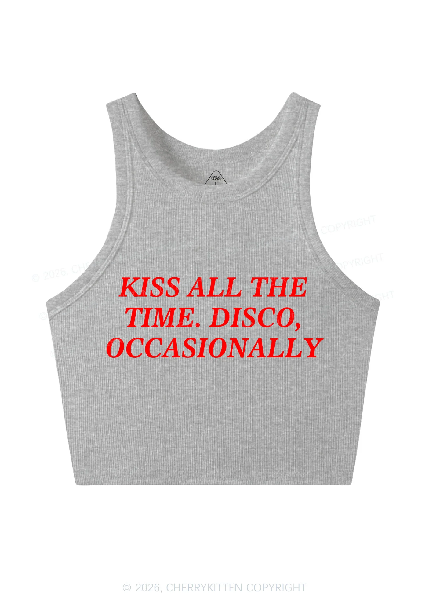 Kiss All The Time Y2K Crop Tank Top Cherrykitten - Image 10