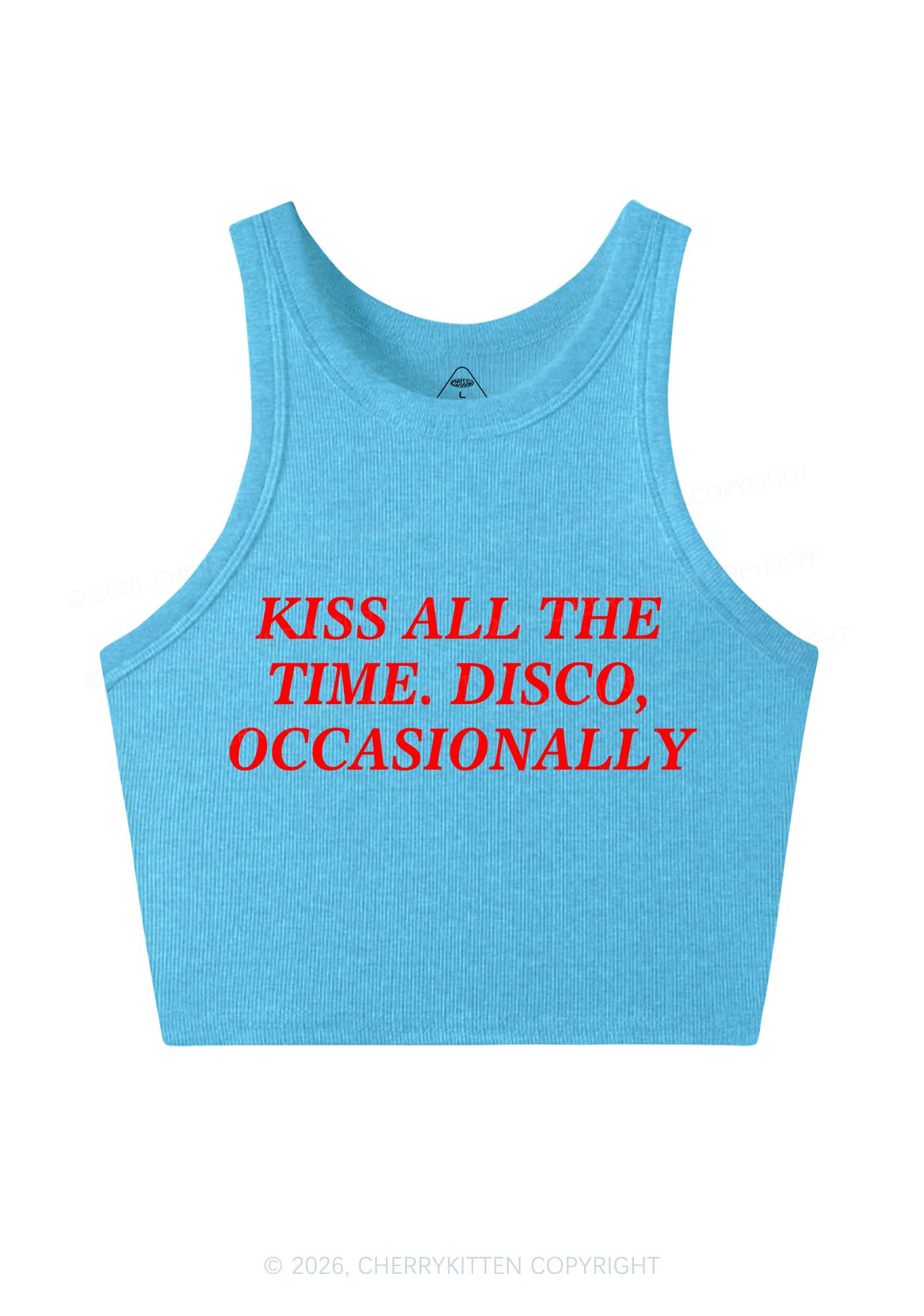 Kiss All The Time Y2K Crop Tank Top Cherrykitten - Image 11