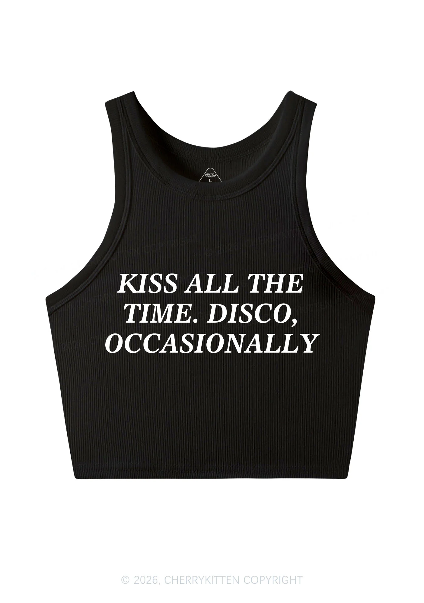 Kiss All The Time Y2K Crop Tank Top Cherrykitten - Image 3