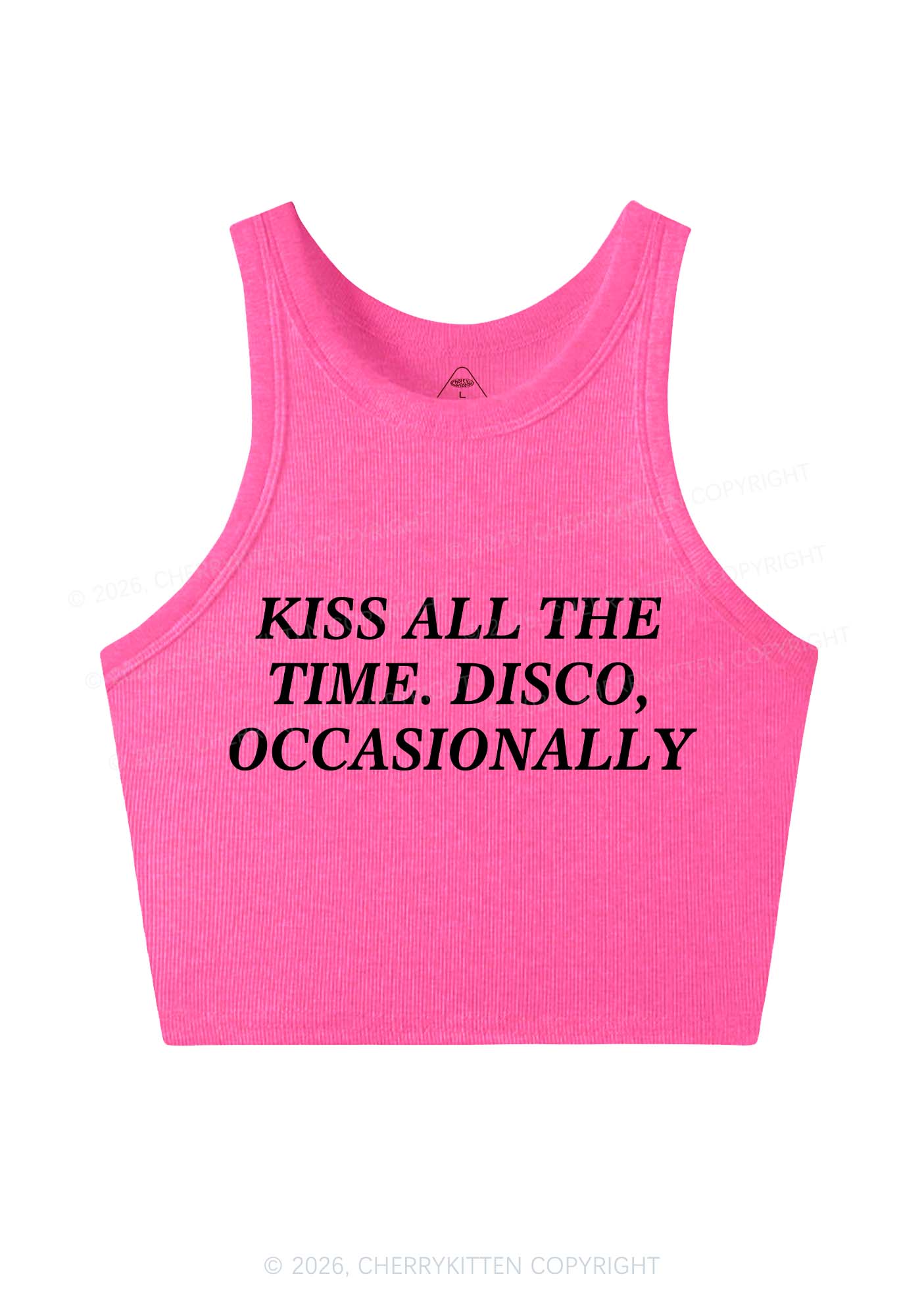 Kiss All The Time Y2K Crop Tank Top Cherrykitten - Image 4