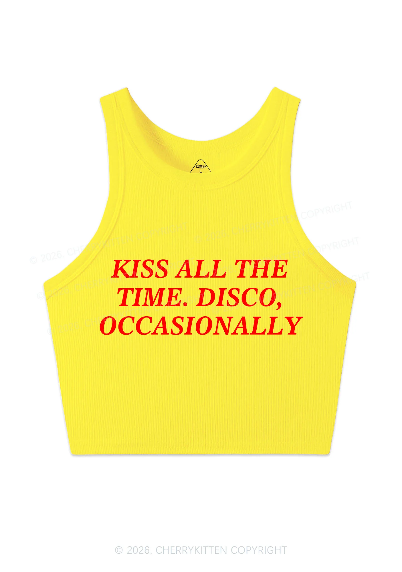 Kiss All The Time Y2K Crop Tank Top Cherrykitten - Image 5