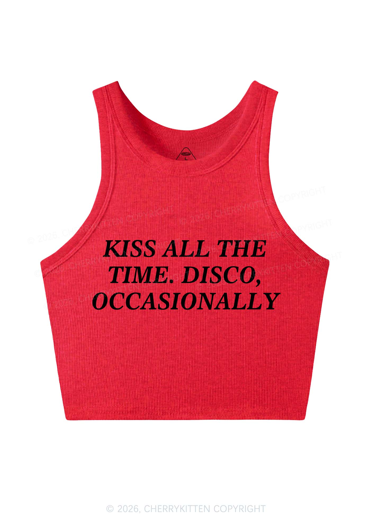 Kiss All The Time Y2K Crop Tank Top Cherrykitten - Image 8
