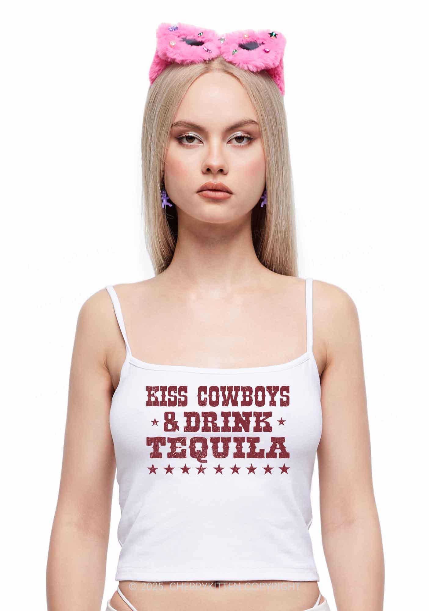Kiss Cowboys Y2K Spaghetti Strap Cami Cherrykitten - Image 2