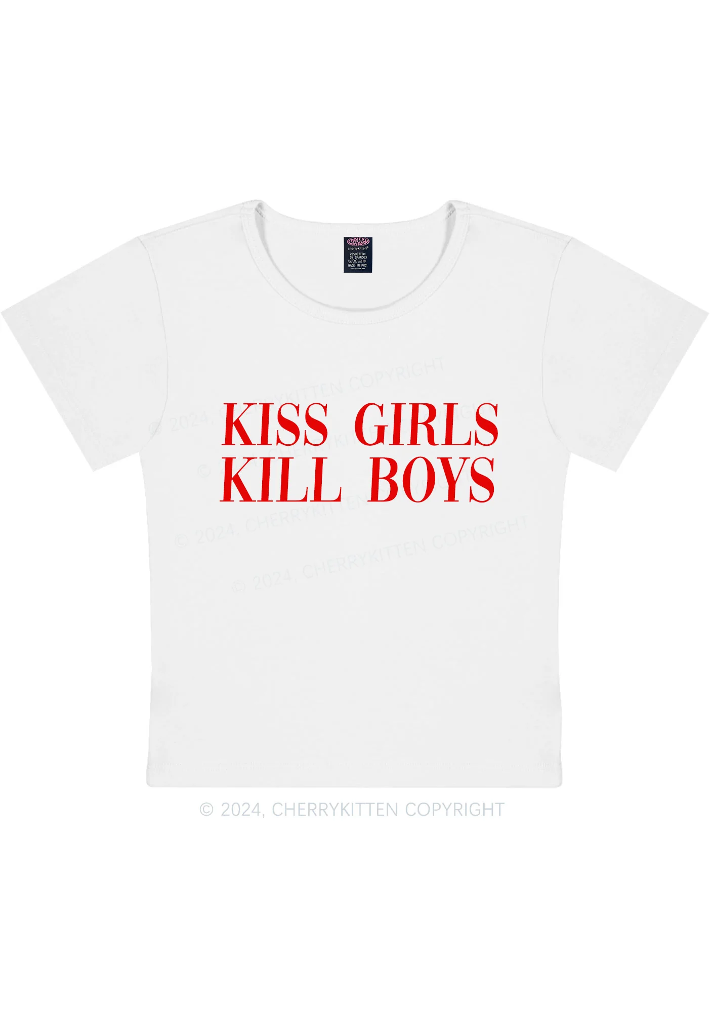 Kiss Girls Y2K Baby Tee Cherrykitten - Image 4