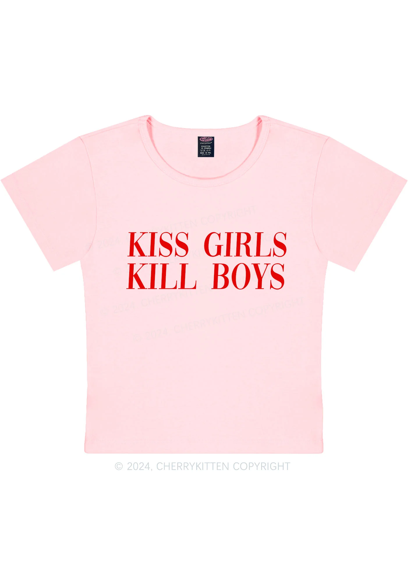 Kiss Girls Y2K Baby Tee Cherrykitten - Image 5