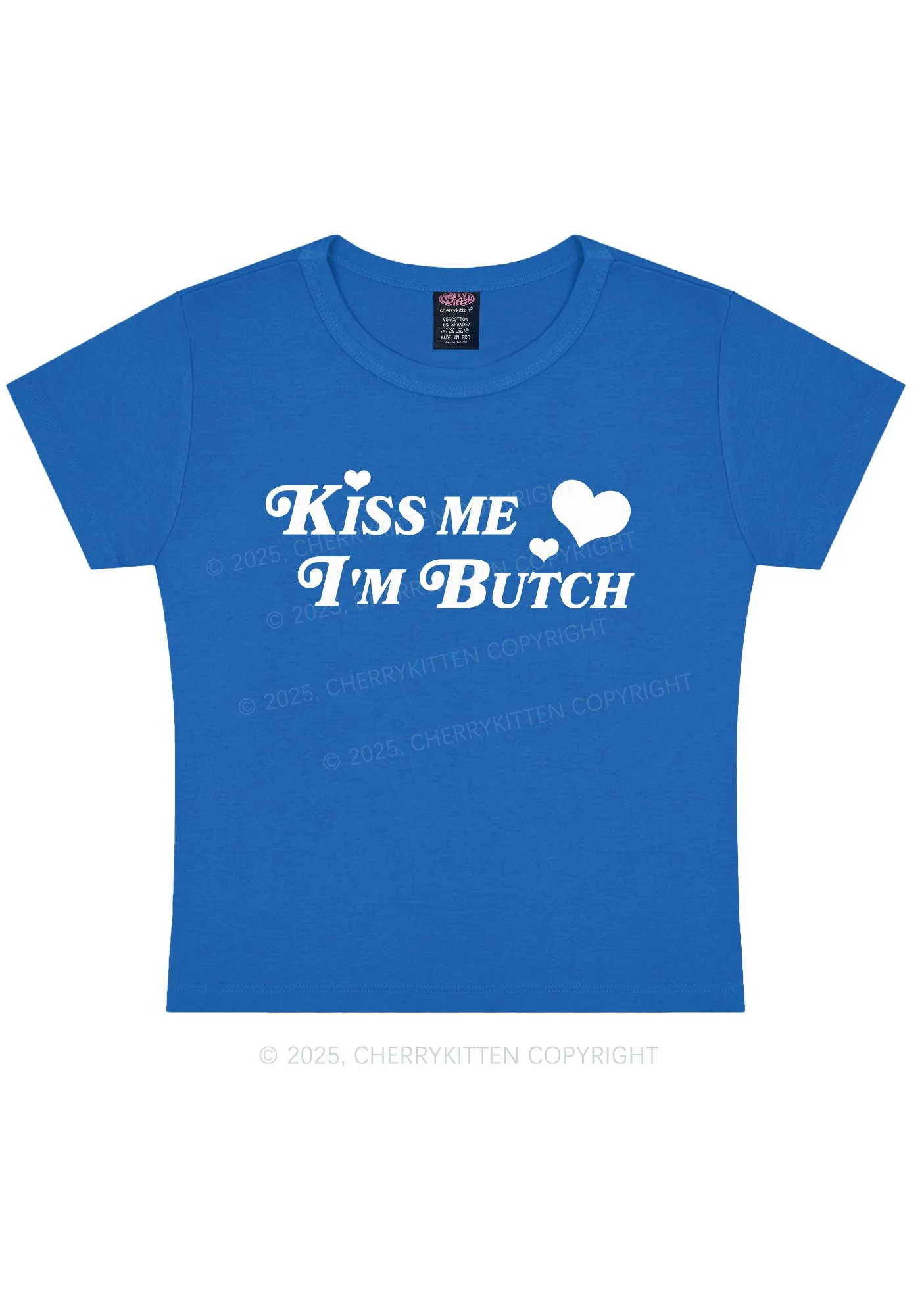 Kiss Me Im Butch Y2K Baby Tee Cherrykitten - Image 10