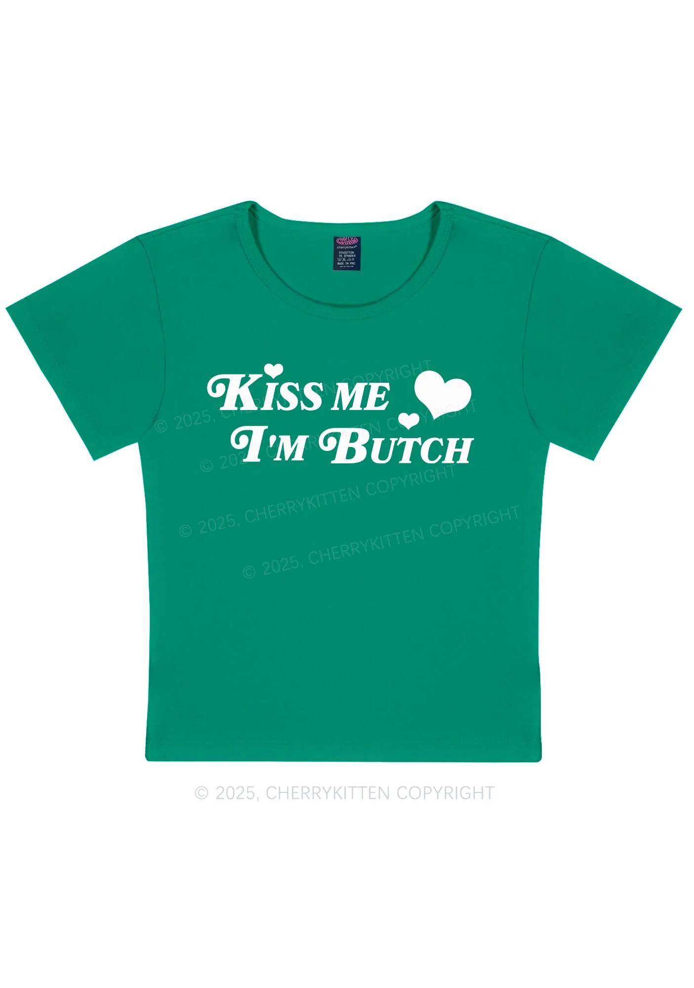 Kiss Me Im Butch Y2K Baby Tee Cherrykitten - Image 11