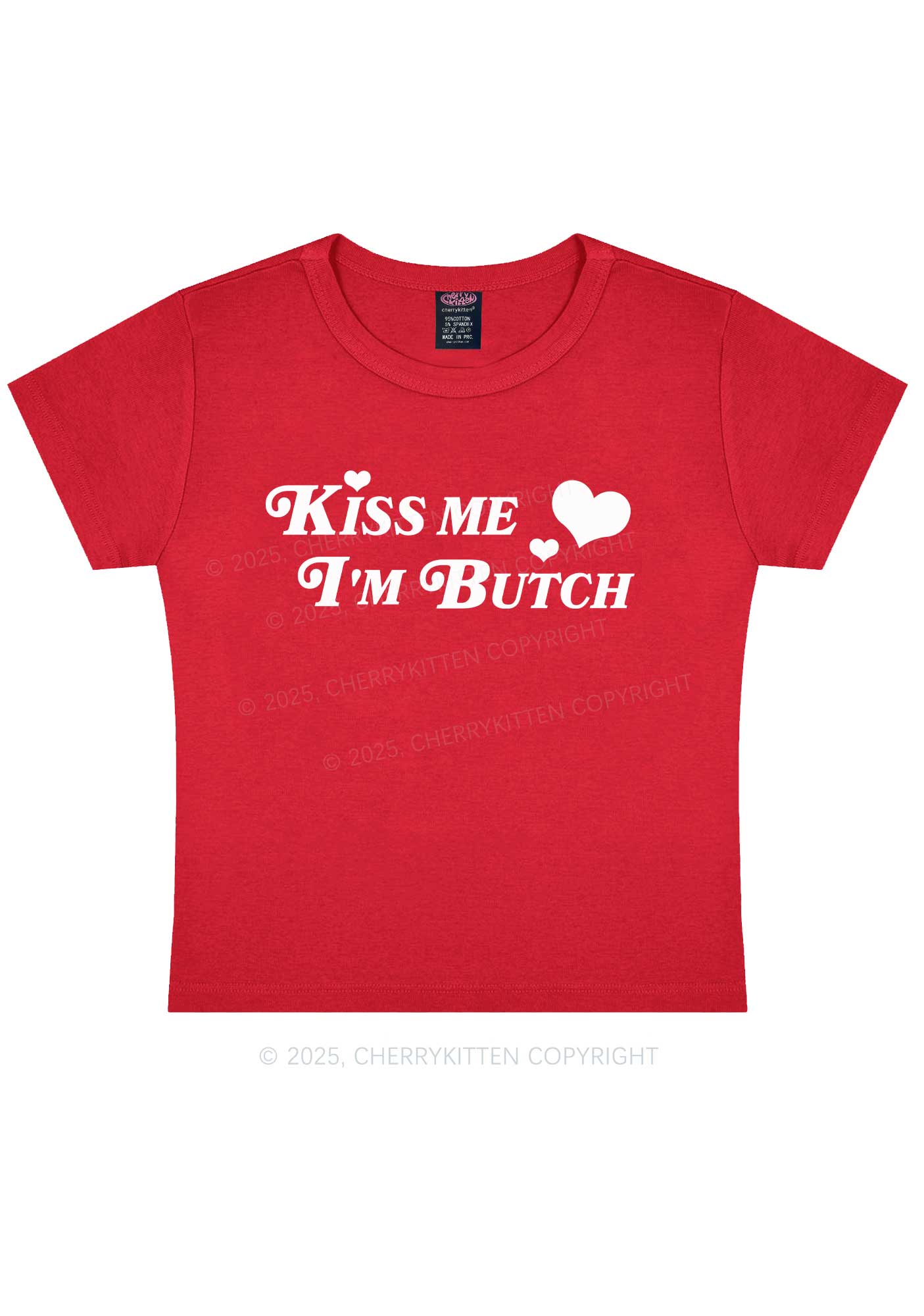 Kiss Me Im Butch Y2K Baby Tee Cherrykitten - Image 7
